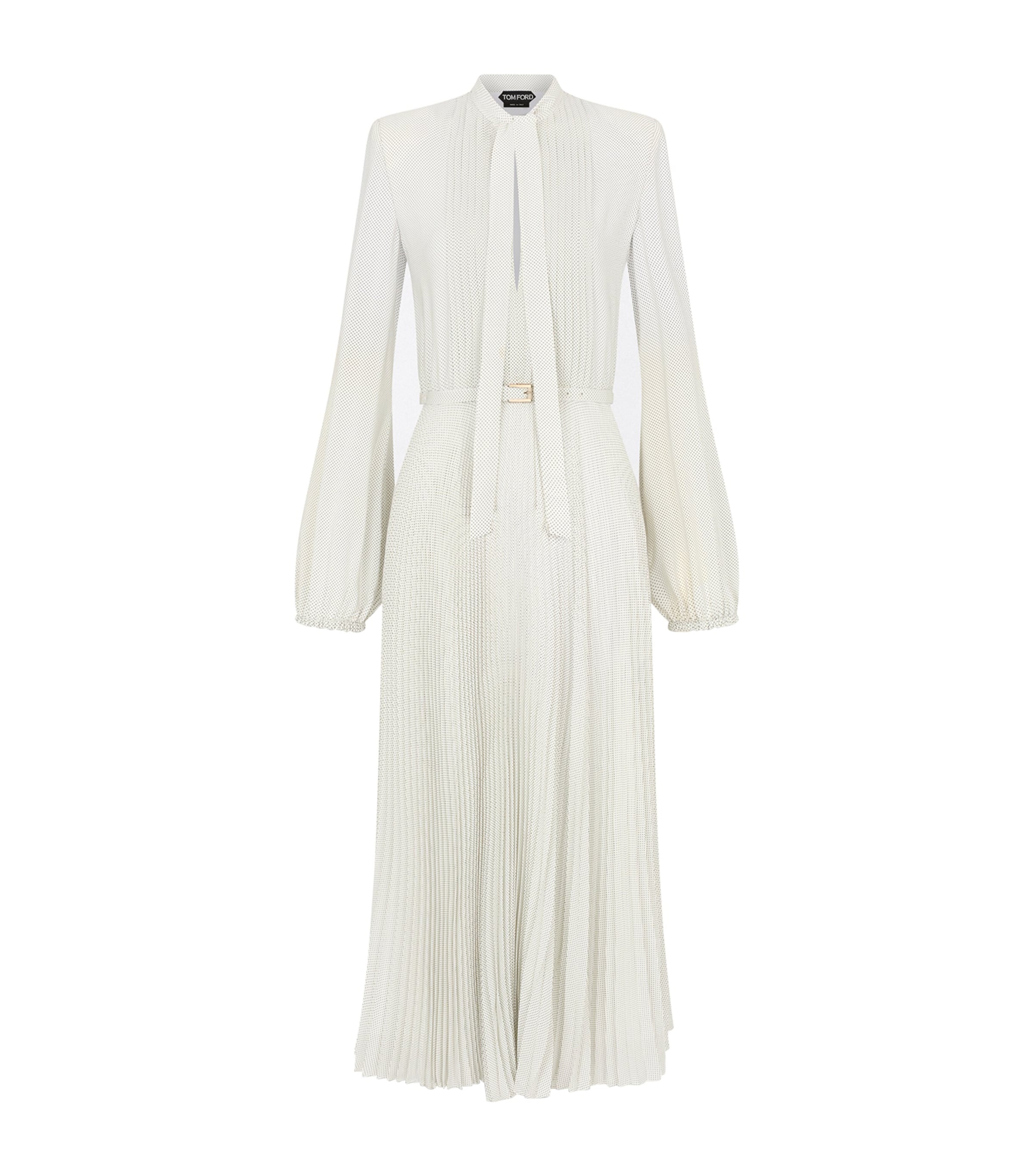 TOM FORD Womens Silk Plissé Sunray Maxi Shirt Dress Wnl