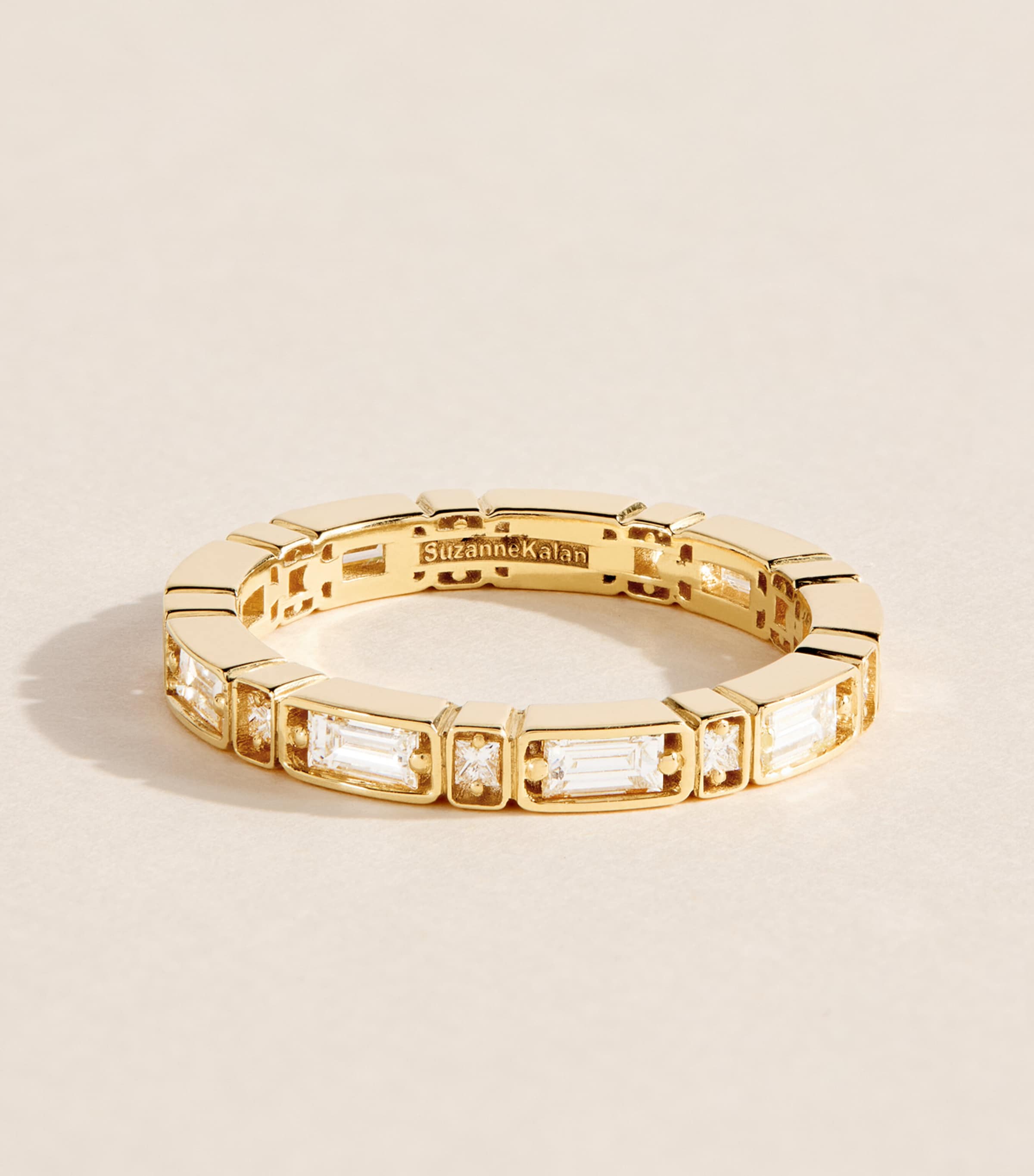Suzanne Kalan Yellow Gold and Diamond Inlay Eternity Ring Yg/wd