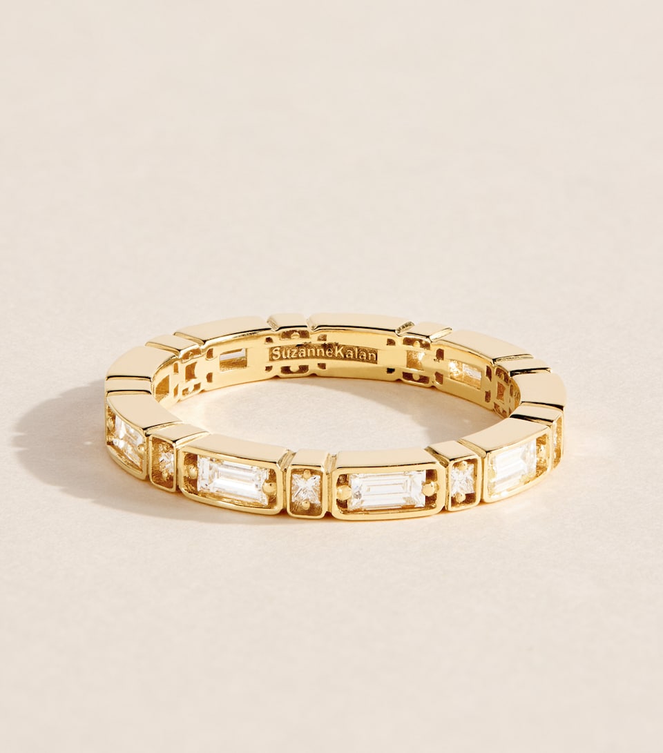 Suzanne Kalan Yellow Gold and Diamond Inlay Eternity Ring Yg/wd