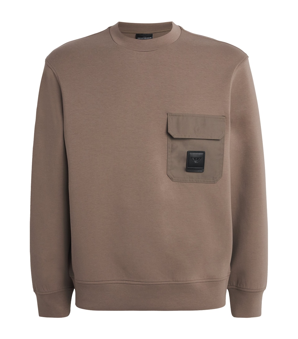 Double Jersey Twill-Pocket Sweatshirt