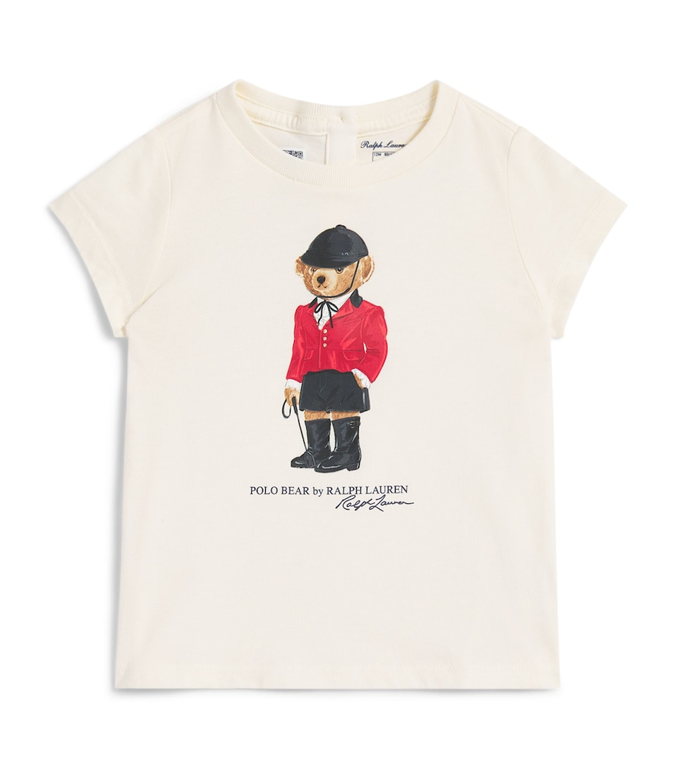 Ralph Lauren Kids Cotton Polo Bear T-Shirt (3-24 Months) Clubhouse Cream