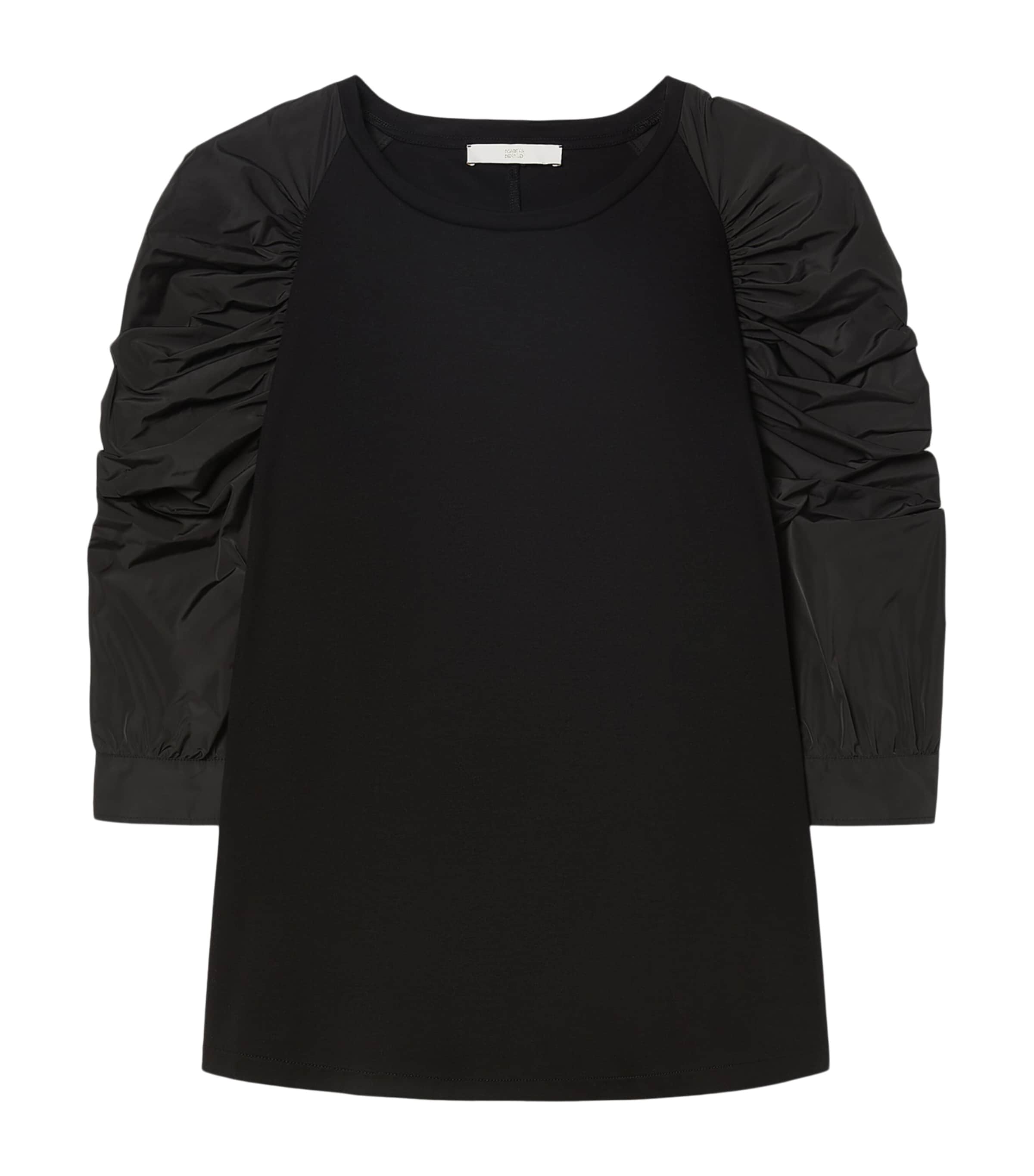 Marina Rinaldi Womens Cotton Ruched T-Shirt Black