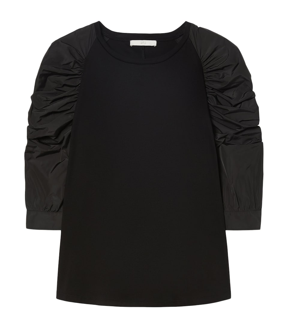 Marina Rinaldi Womens Cotton Ruched T-Shirt Black