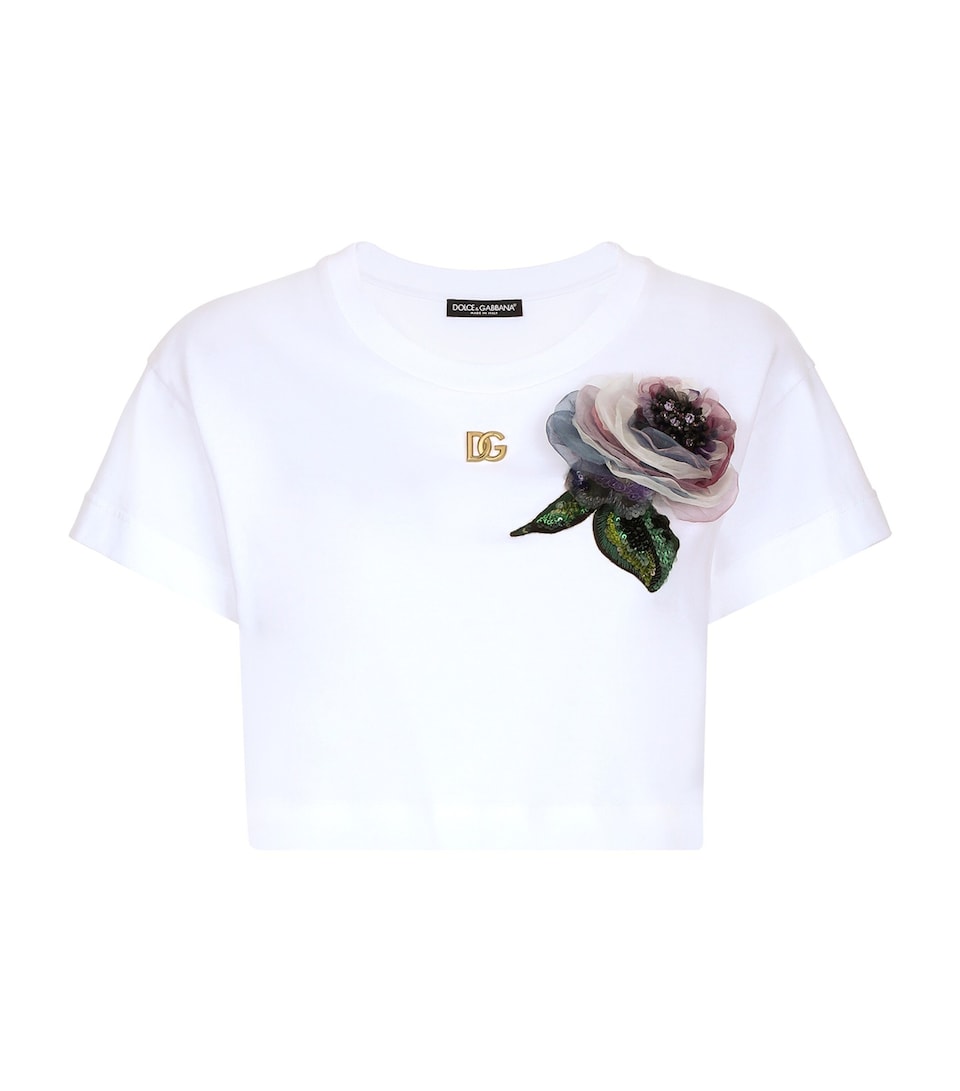 Cropped Corsage T-Shirt