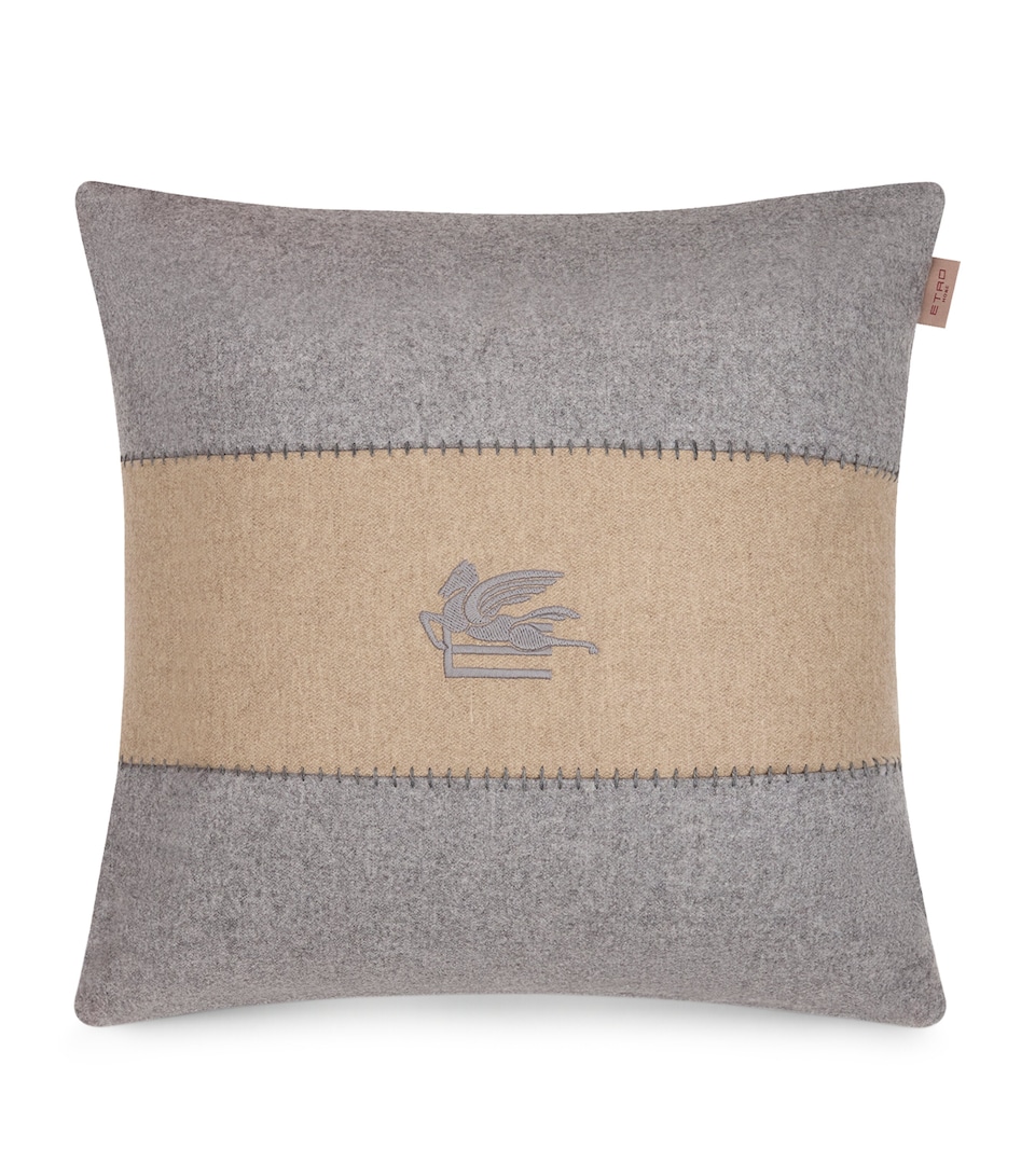 Wool-Blend Embroidered Pegaso Cushion (45cm x 45cm)
