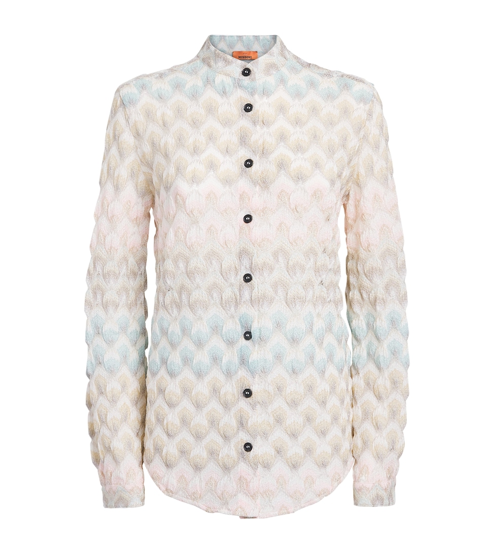 Missoni Womens Lamé Lace Motif Shirt Smsqb Multi B/p/w/y