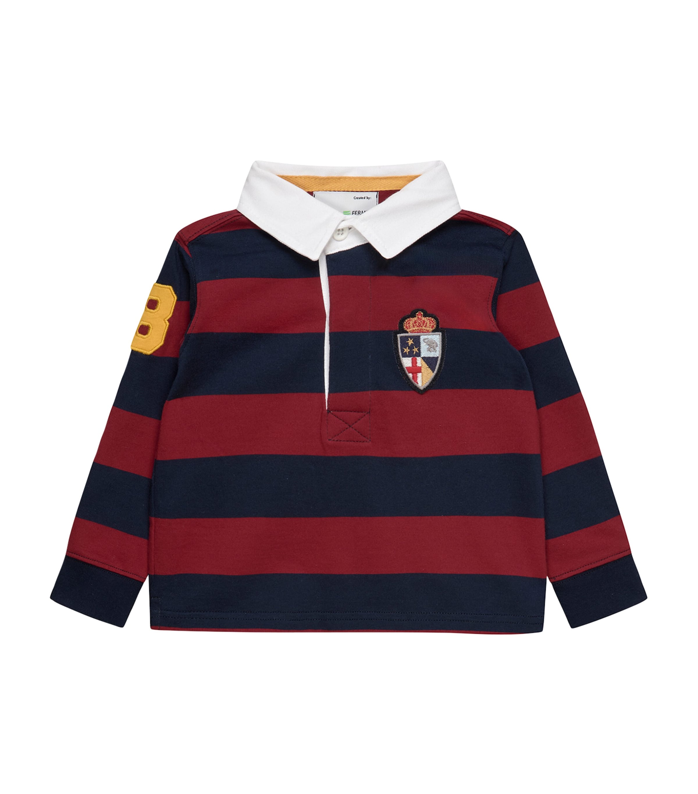 Trotters Cotton Nicholas Rugby Shirt (3-24 Months) Red/navy Stripe