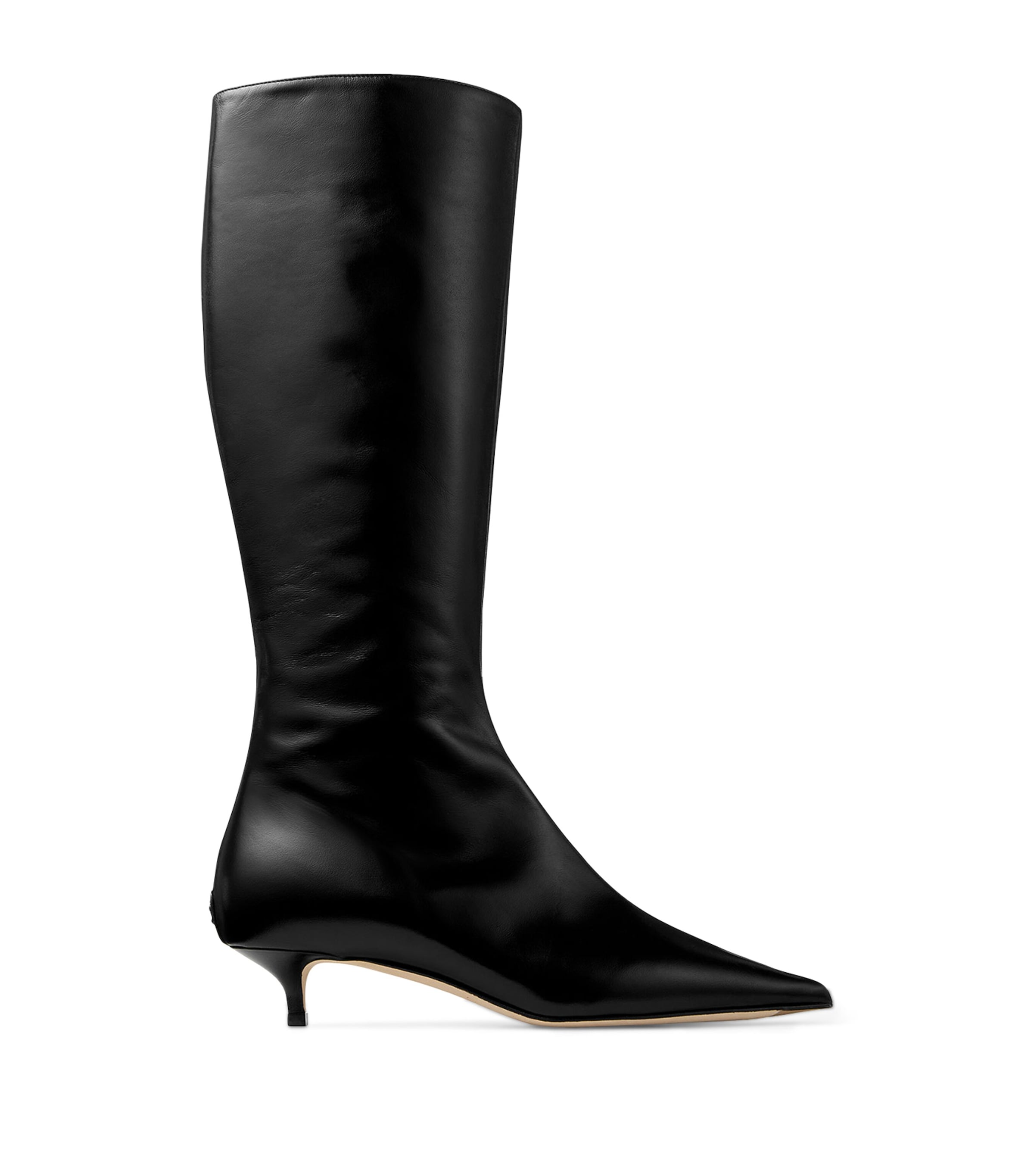 Jimmy Choo Amis 35 Leather Knee-High Boots Black