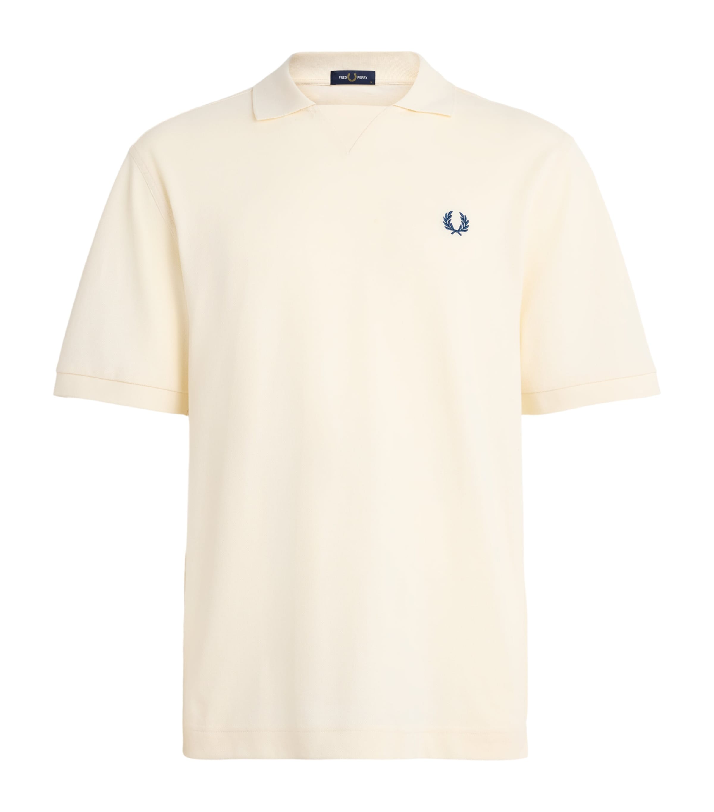 Fred Perry Mens Cotton Logo Polo Shirt Ecru