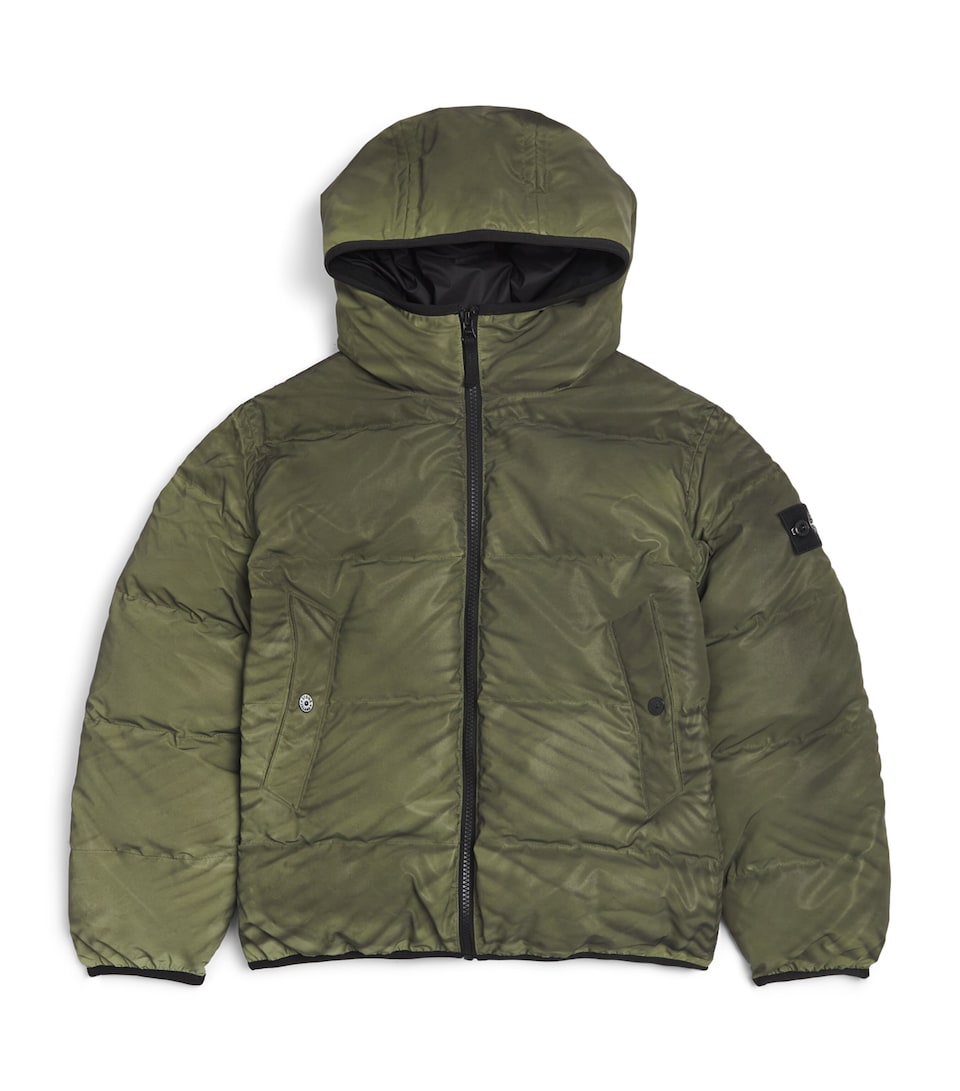 Stone Island Junior Down Reflective Jacket (10-14 Years) Military Green