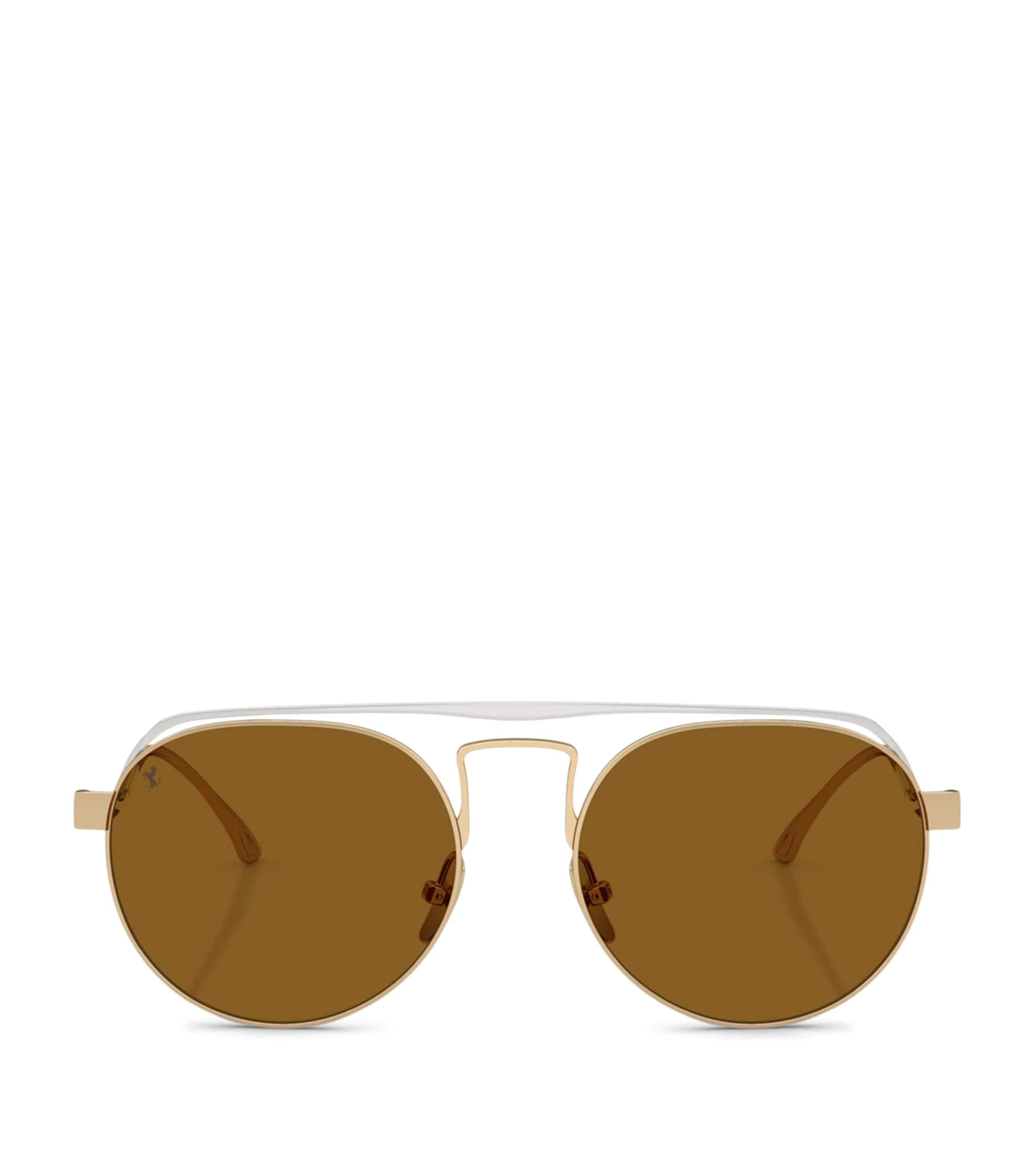 Ferrari Titanium Oval Sunglasses Yellow