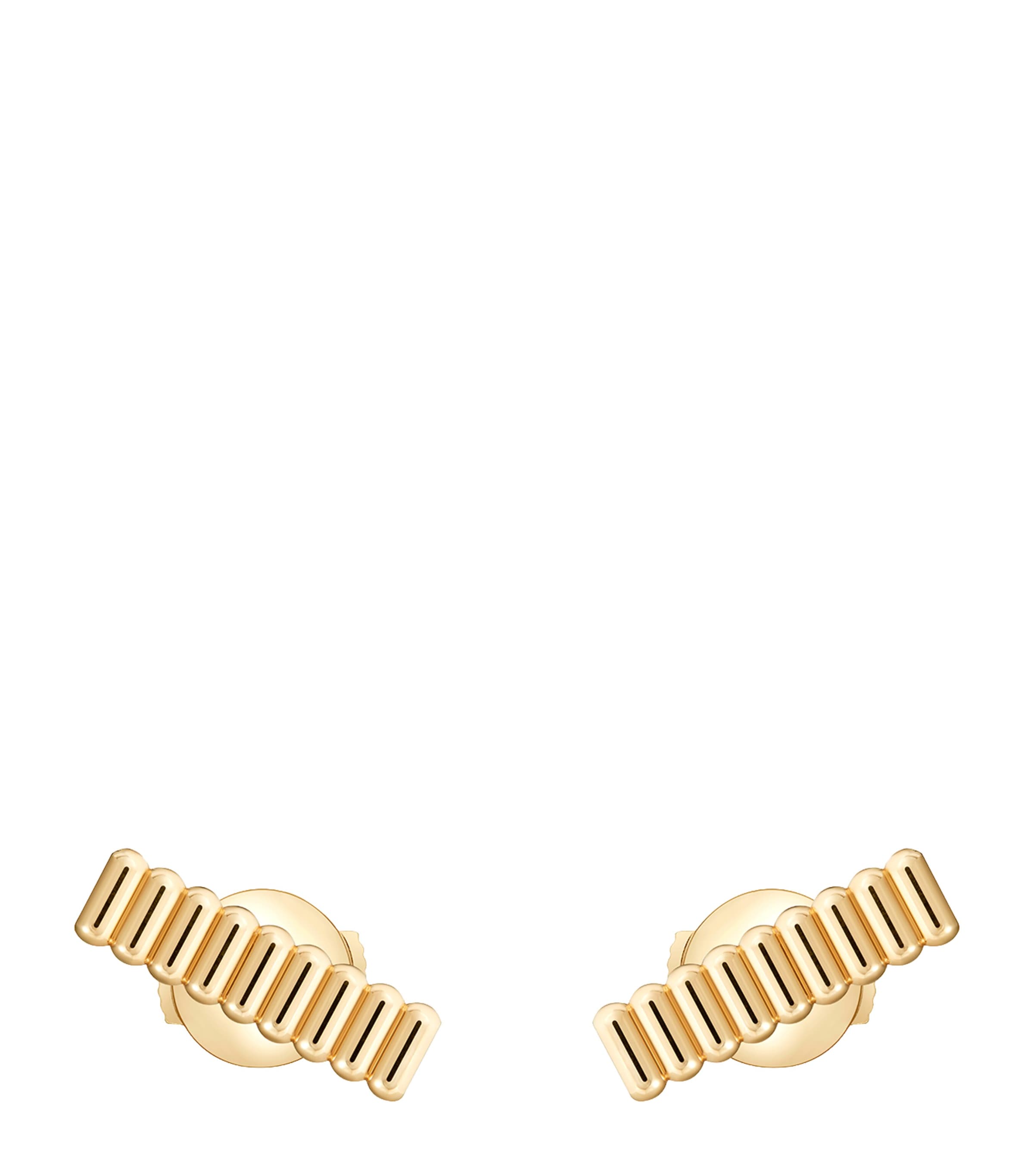 Boucheron Yellow Gold Quatre Grosgrain Stud Earrings Yellow Gold