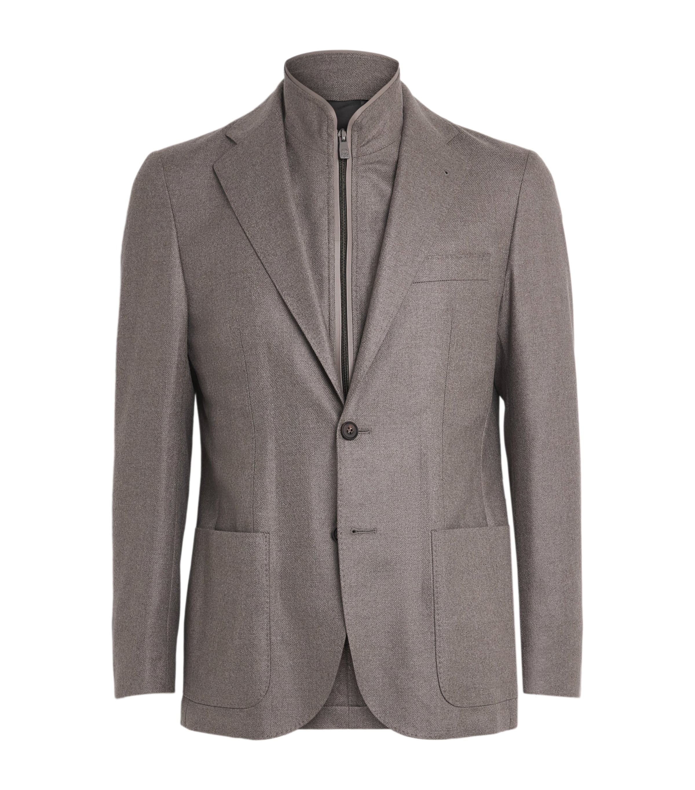 Corneliani Mens Virgin Wool-Cashmere Blazer Natural / Beige