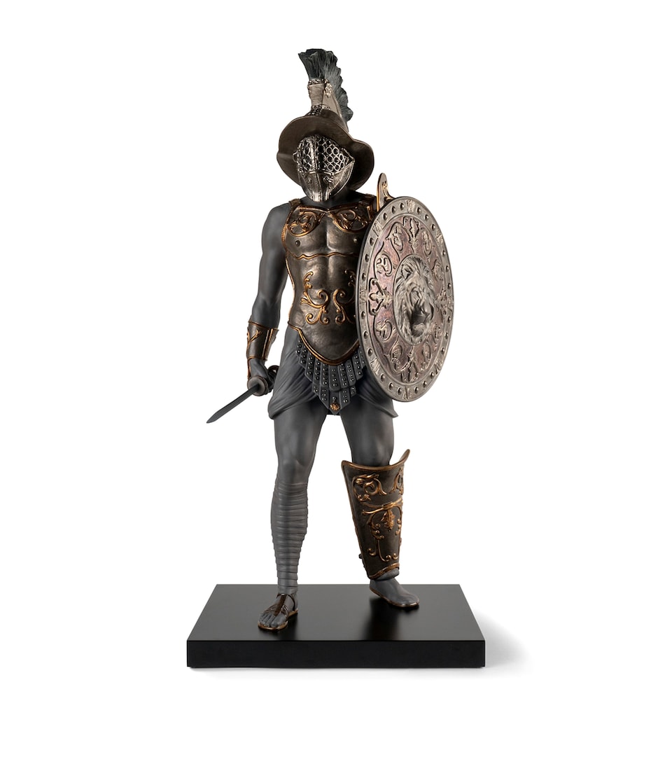 Lladró Porcelain Gladiator Sculpture Black