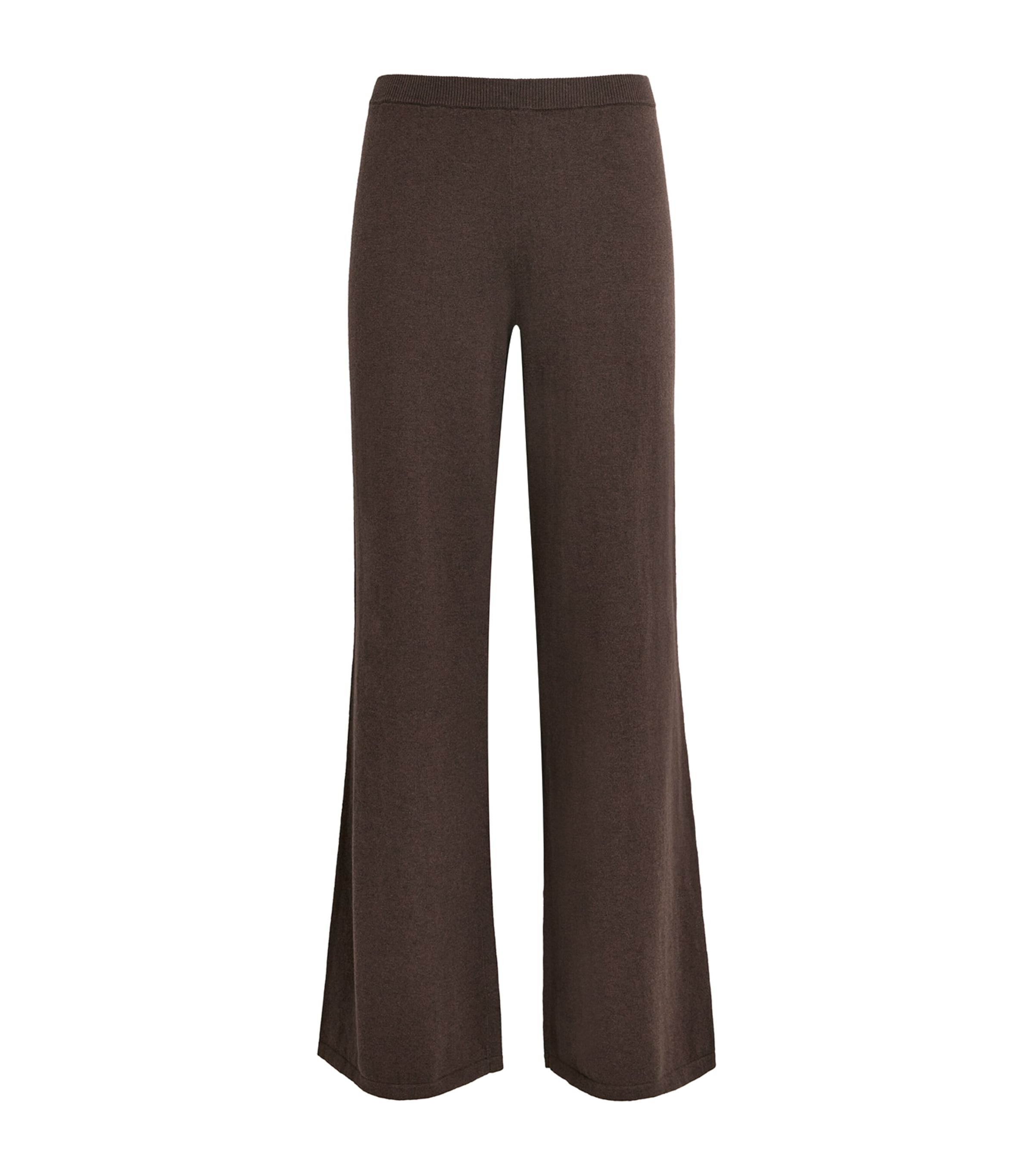 ÉTERNE Womens Cashmere-Cotton Wide-Leg Sweatpants Mushroom