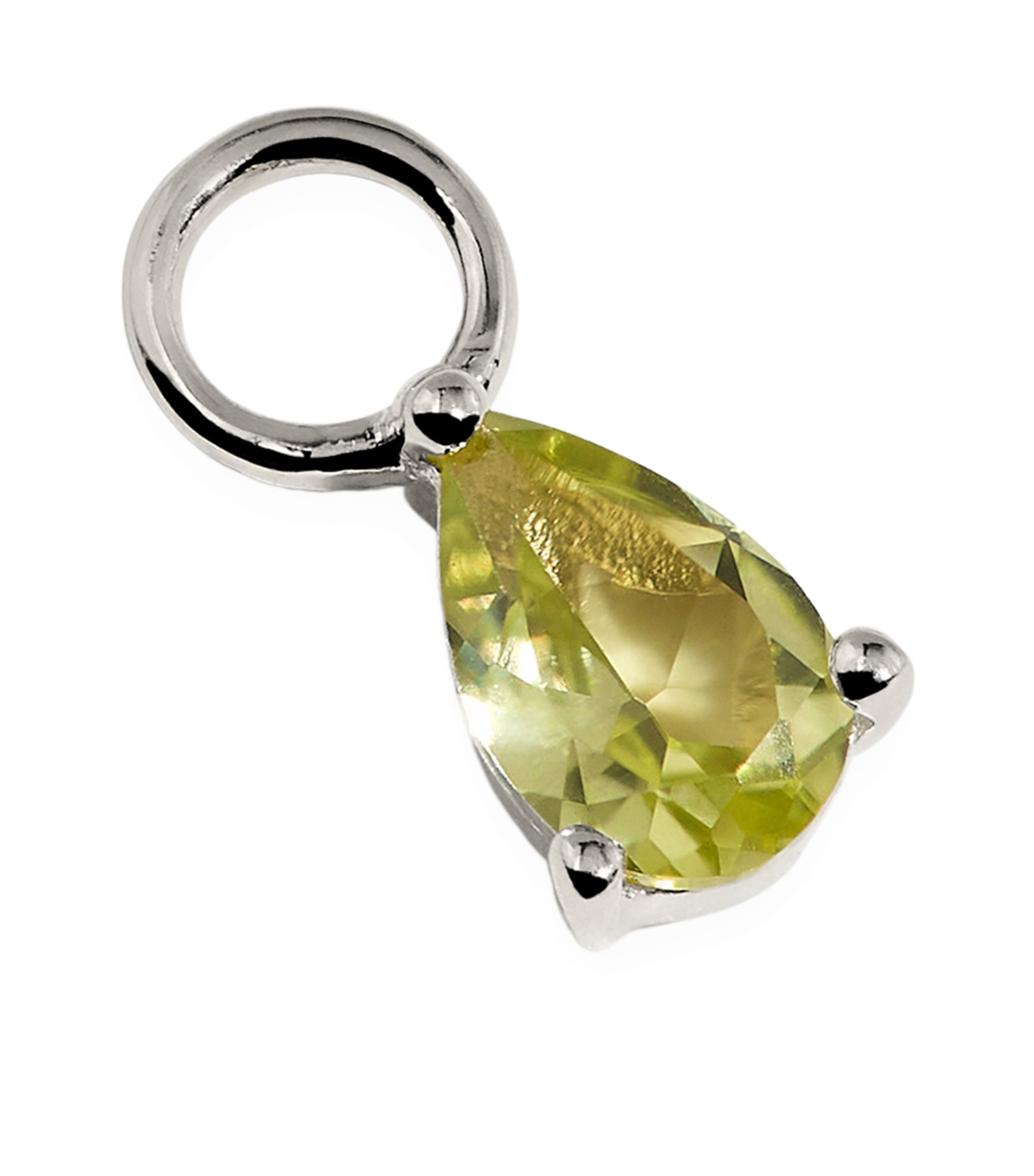 Astrid & Miyu White Gold and Emerald May Birthstone Earring Charm White Gold