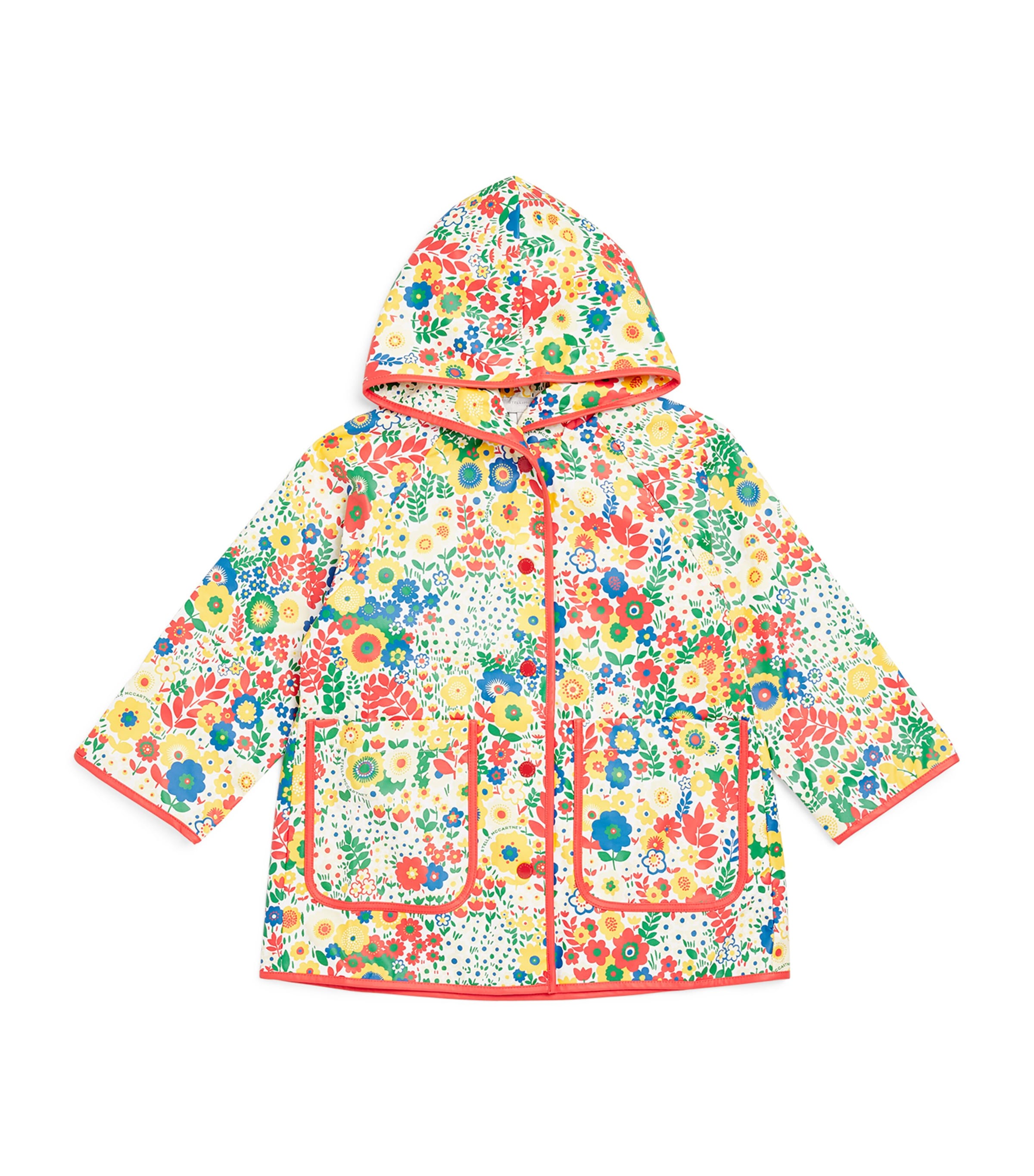Stella McCartney Kids Floral Hooded Raincoat (3-14 Years) Air Force Blue