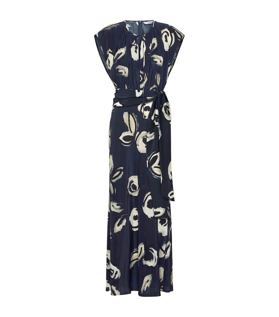 Max Mara Womens Silk Maxi Dress Ultramarine