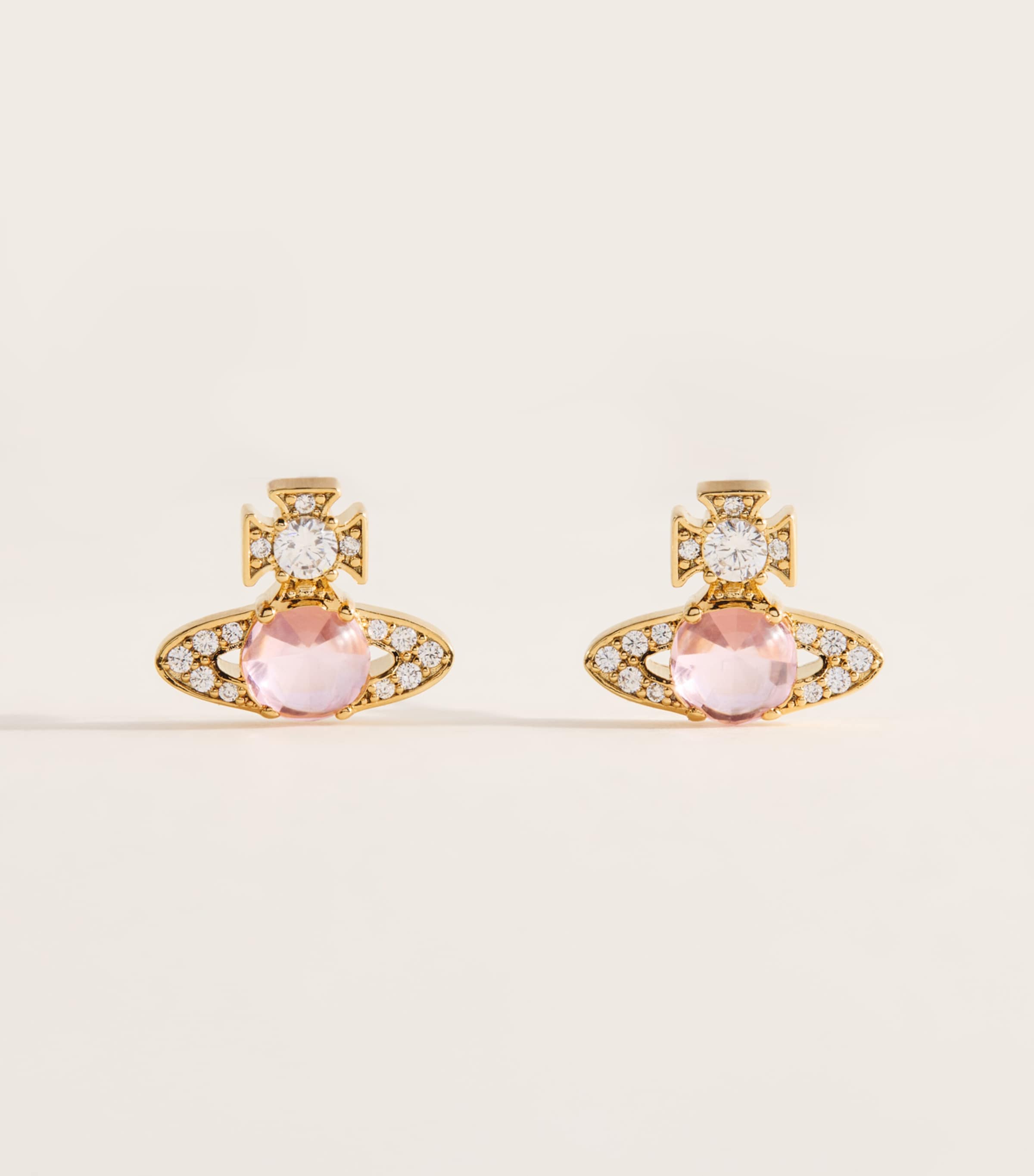 Vivienne Westwood Crystal Ondina Stud Earrings Cz