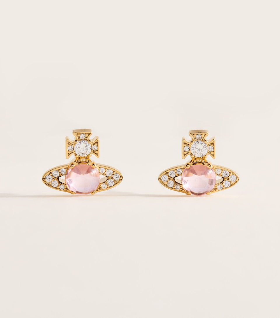 Vivienne Westwood Crystal Ondina Stud Earrings Cz