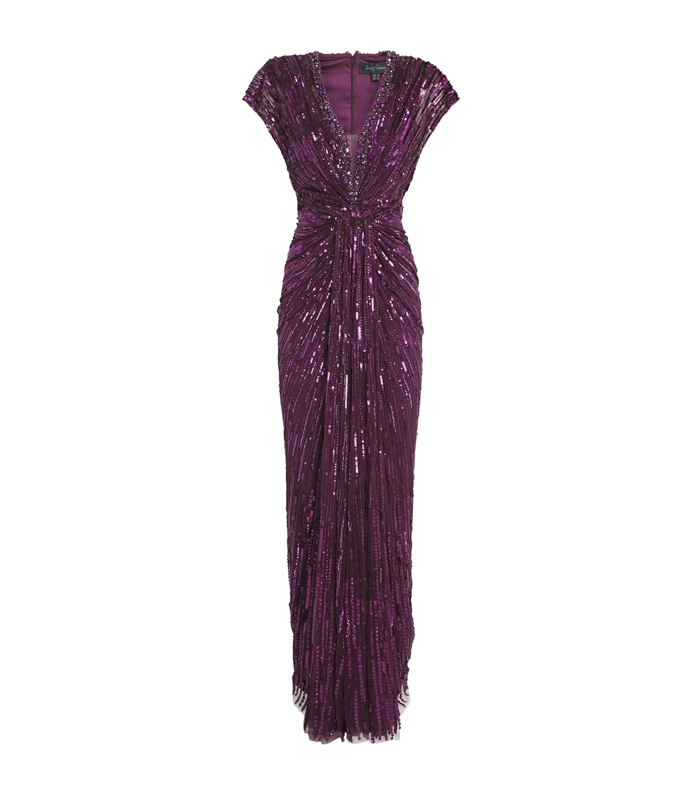 Jenny Packham Womens Sequinned Lacie Gown Purple