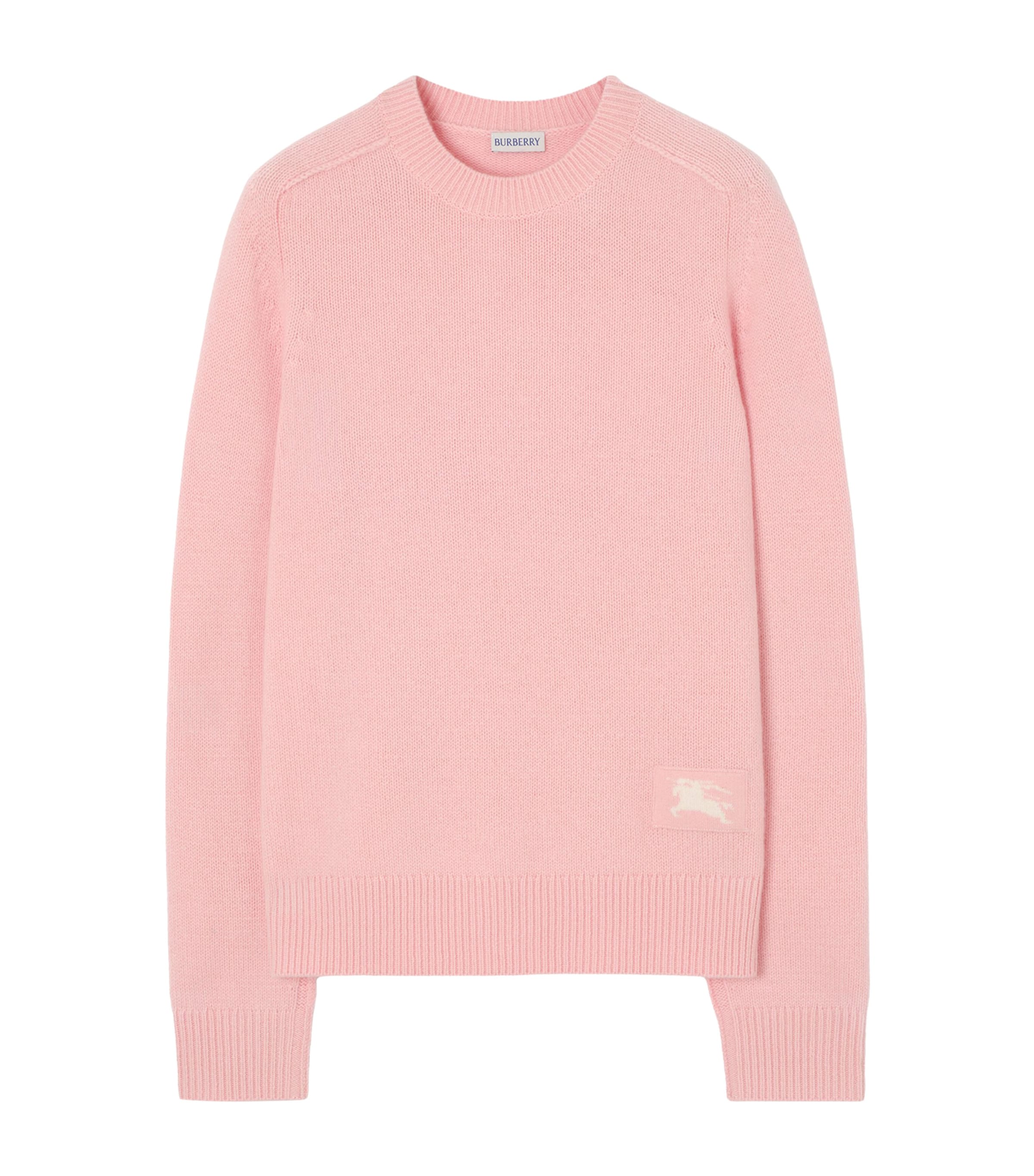 Burberry Womens Cashmere Crew-Neck Sweater Peony Pink