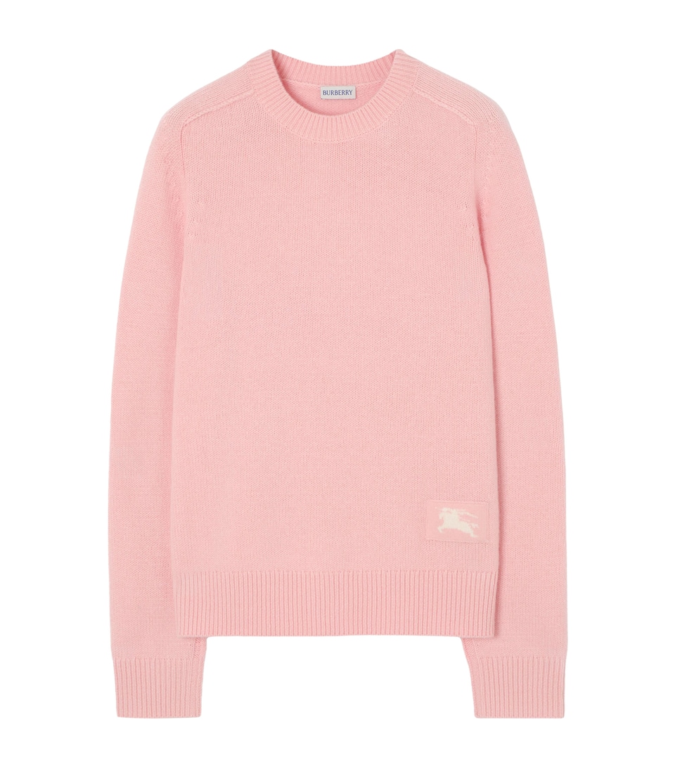Burberry Womens Cashmere Crew-Neck Sweater Peony Pink