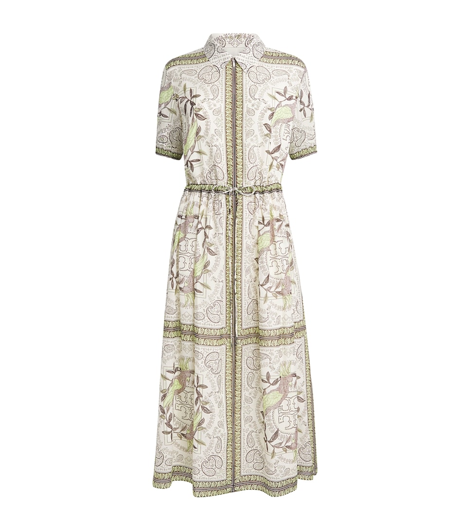 Silk-Cotton Printed Midi Dress