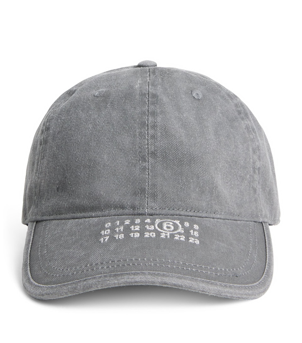 MM6 Maison Margiela Cotton Numeric Logo Cap Grey