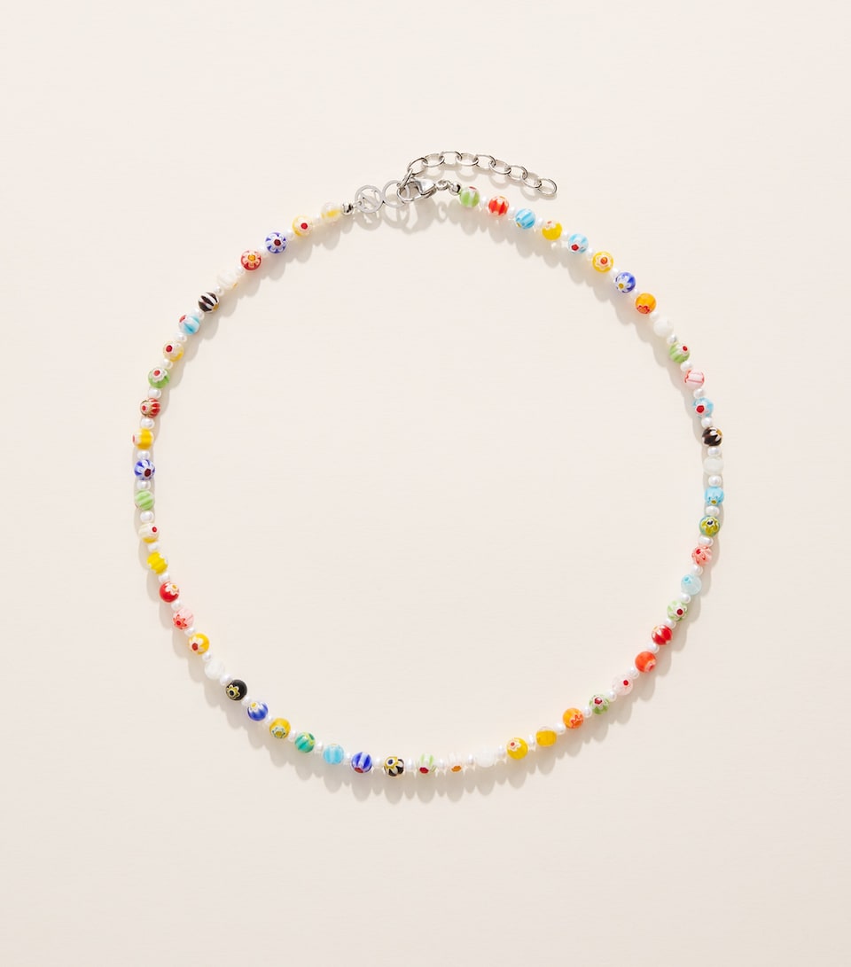 Nialaya Jewelry Glass Bead and Pearl Necklace