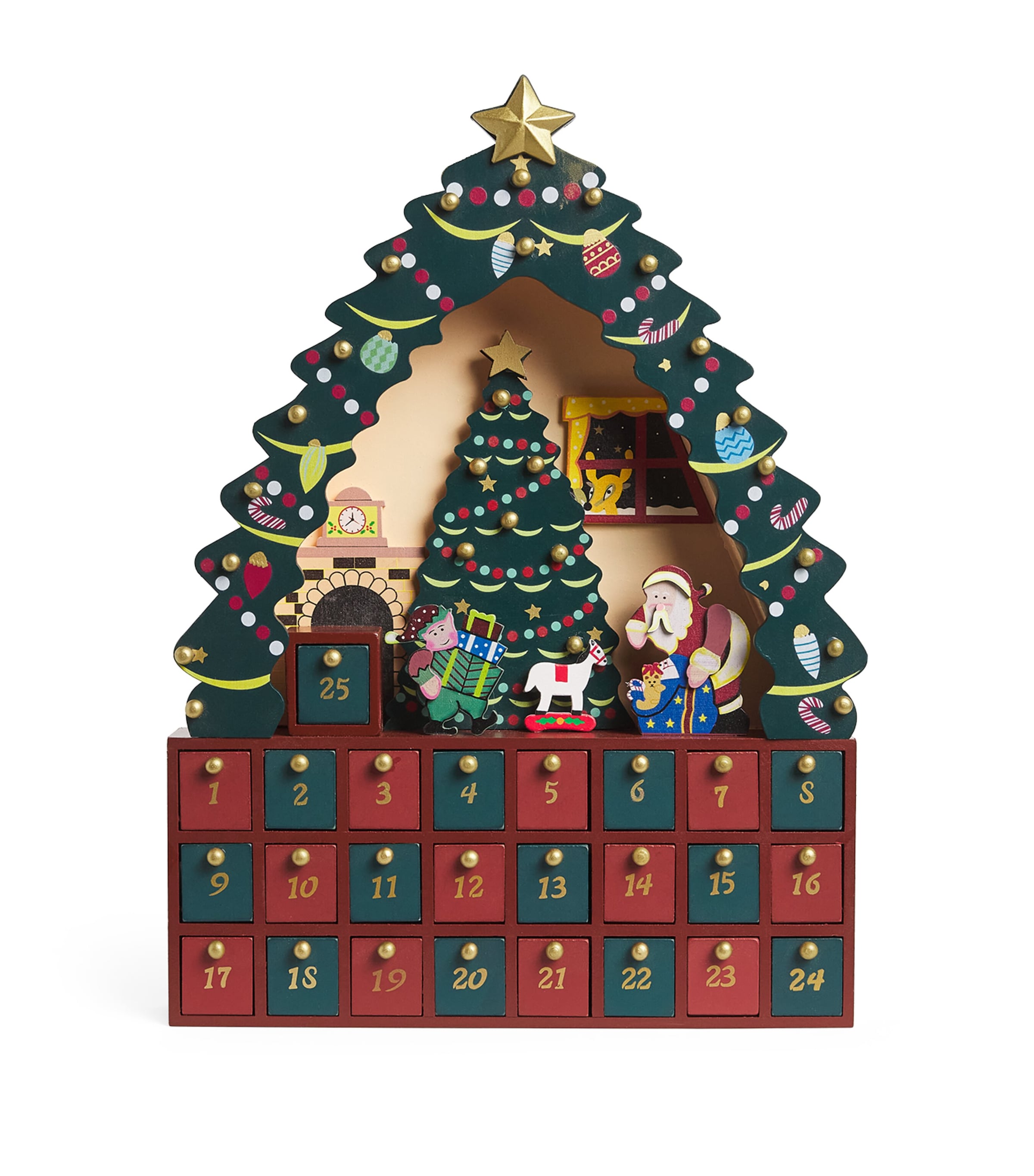 Wooden Christmas Tree Advent Calendar