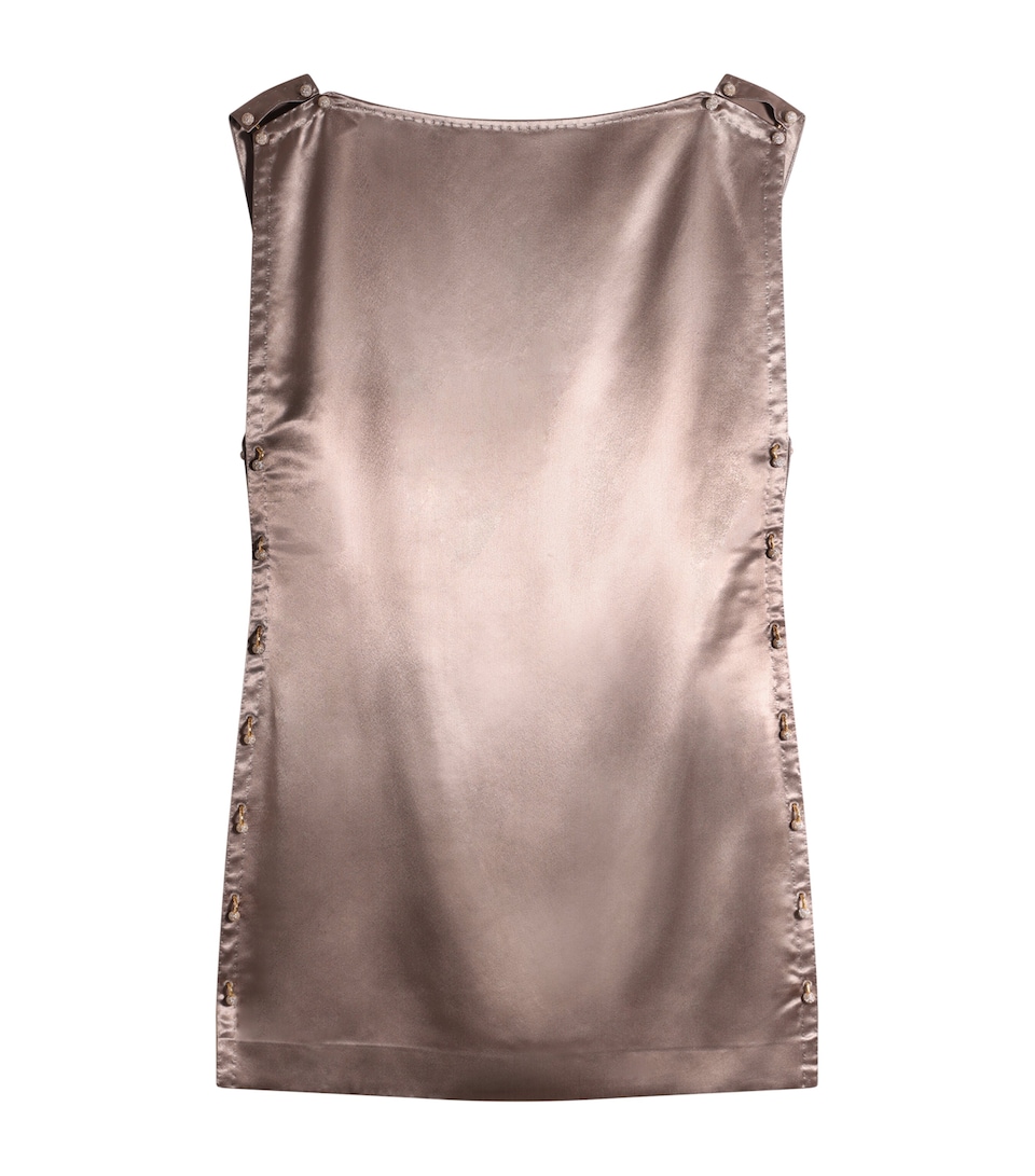 Satin Piercings Mini Dress