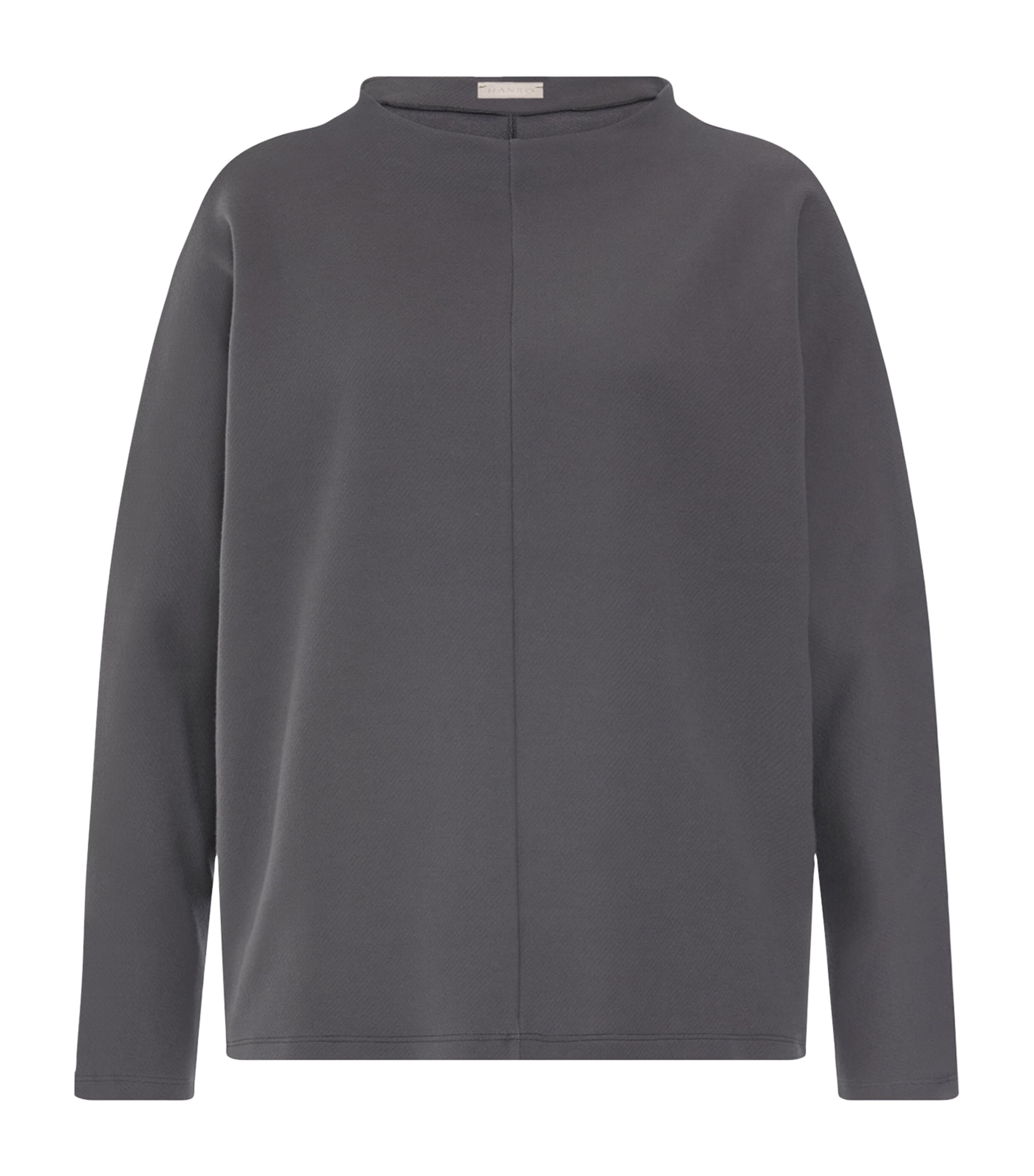 Hanro Womens High-Neck Sweatshirt Dark Sesame