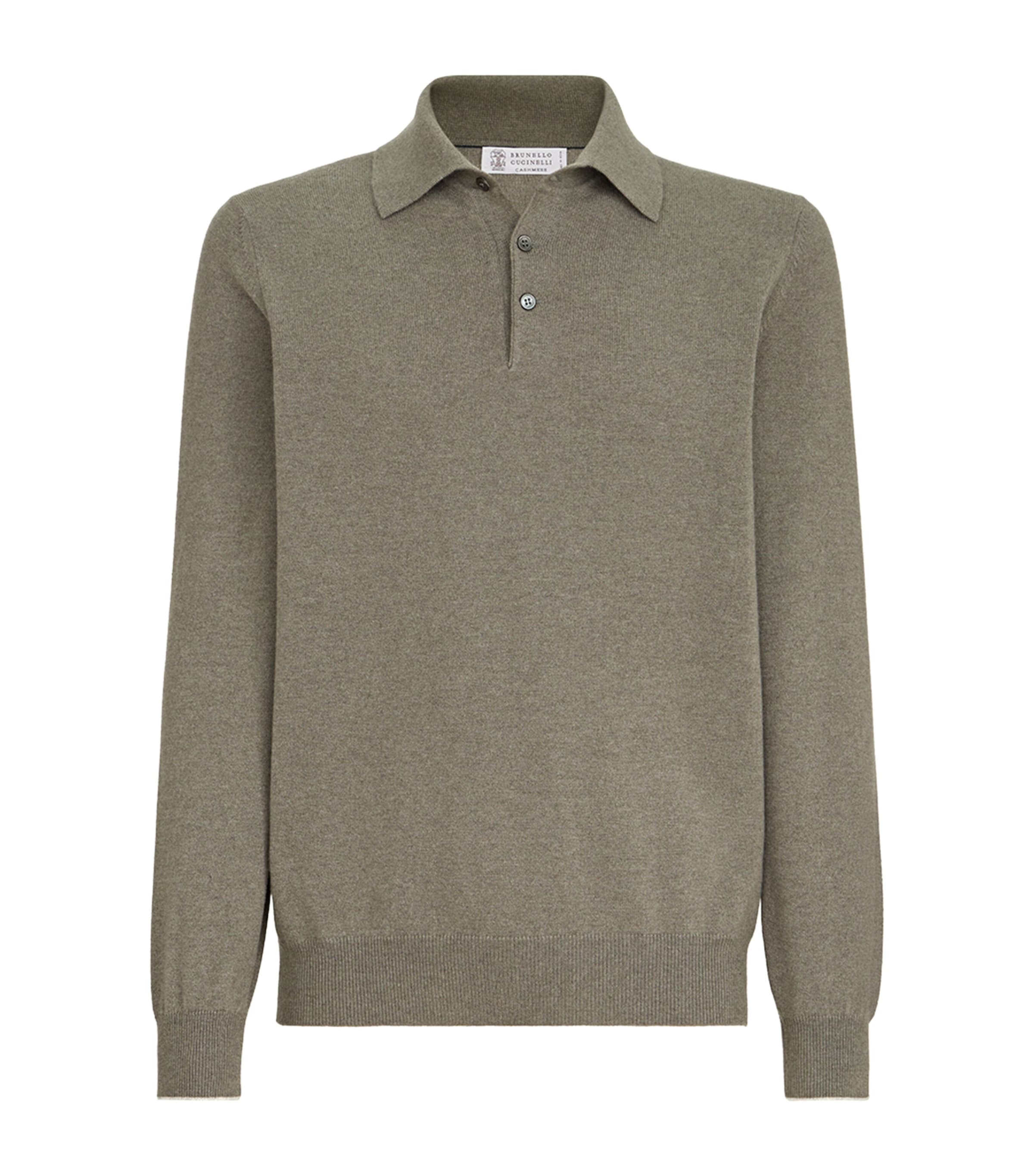 Brunello Cucinelli Mens Cashmere Polo Sweater