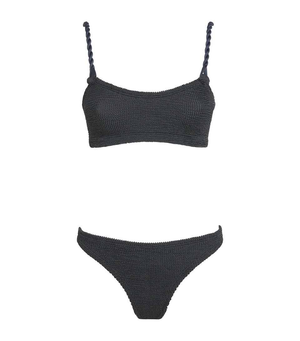 Hunza G Womens Twisted-Strap Phoebe Bikini Metallic Graphite