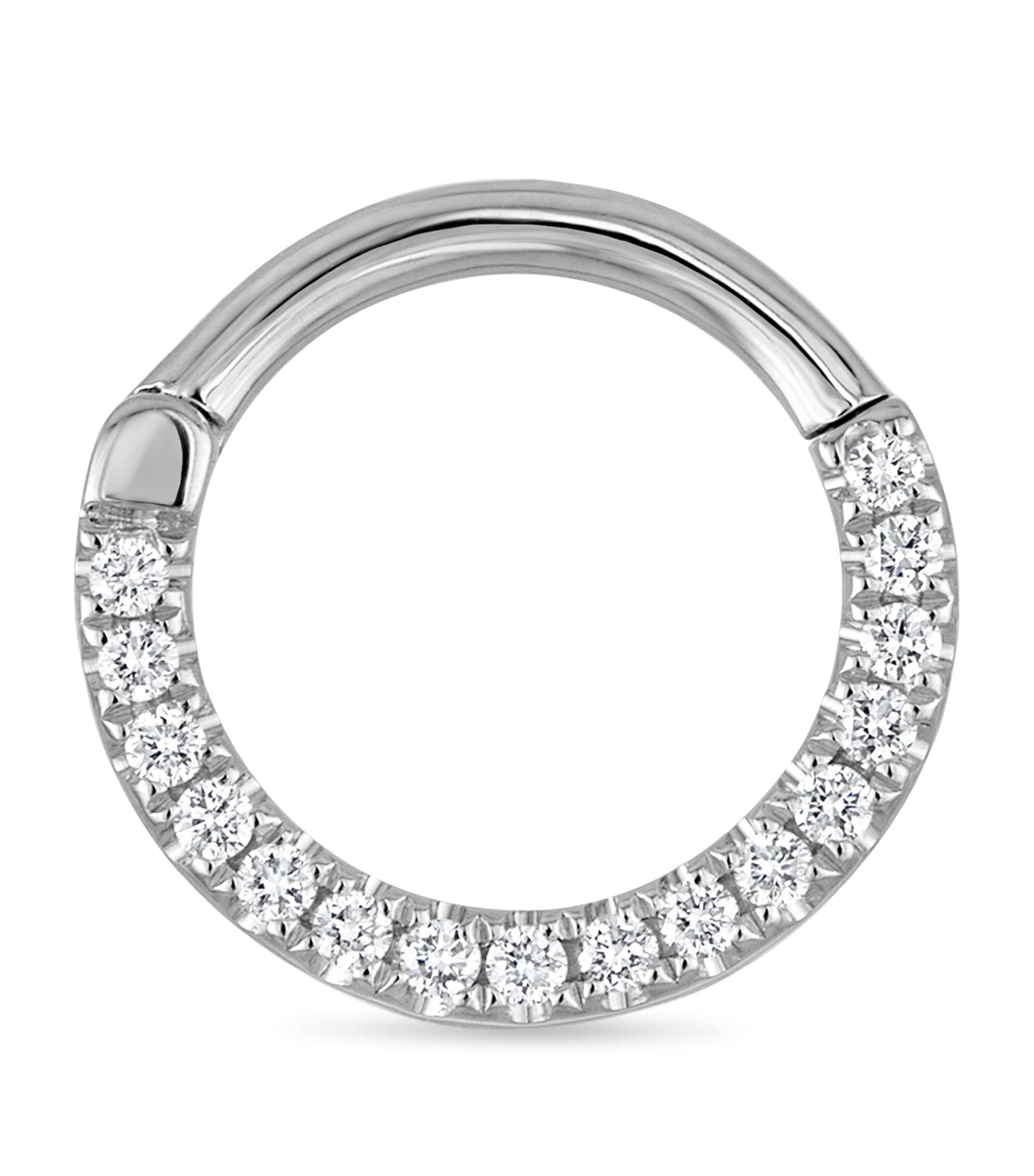 Maria Tash Diamond Horizontal Eternity Hoop Earring (8mm) White Gold