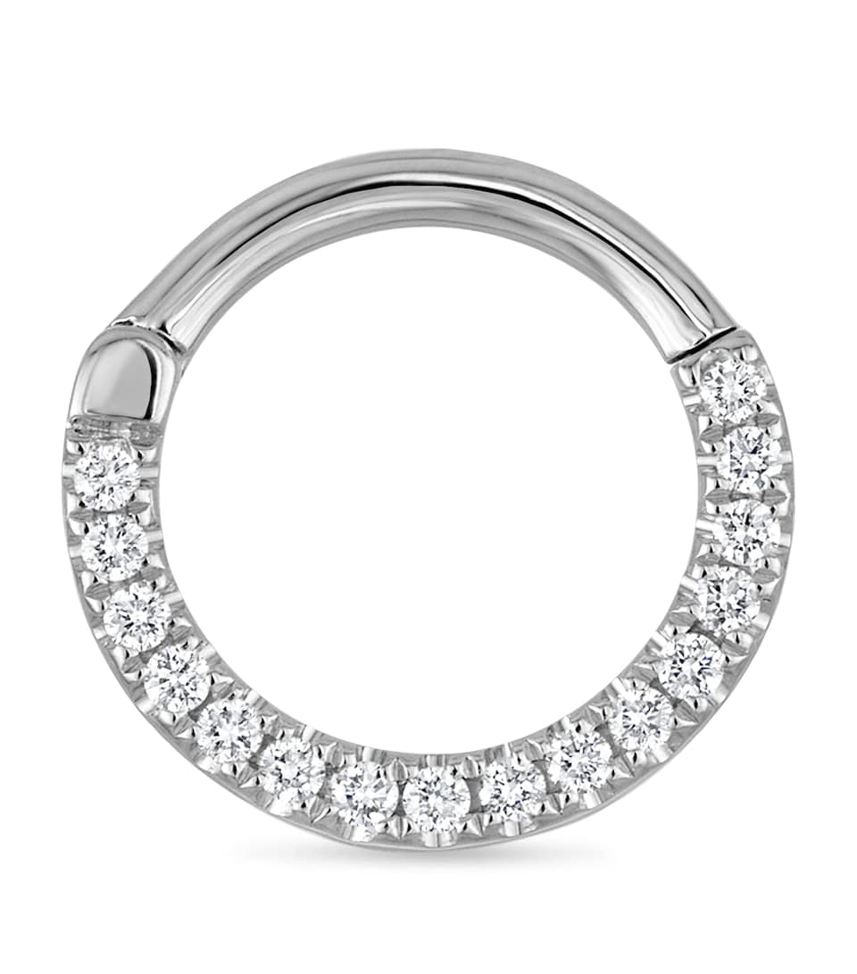 Maria Tash Diamond Horizontal Eternity Hoop Earring (8mm) White Gold