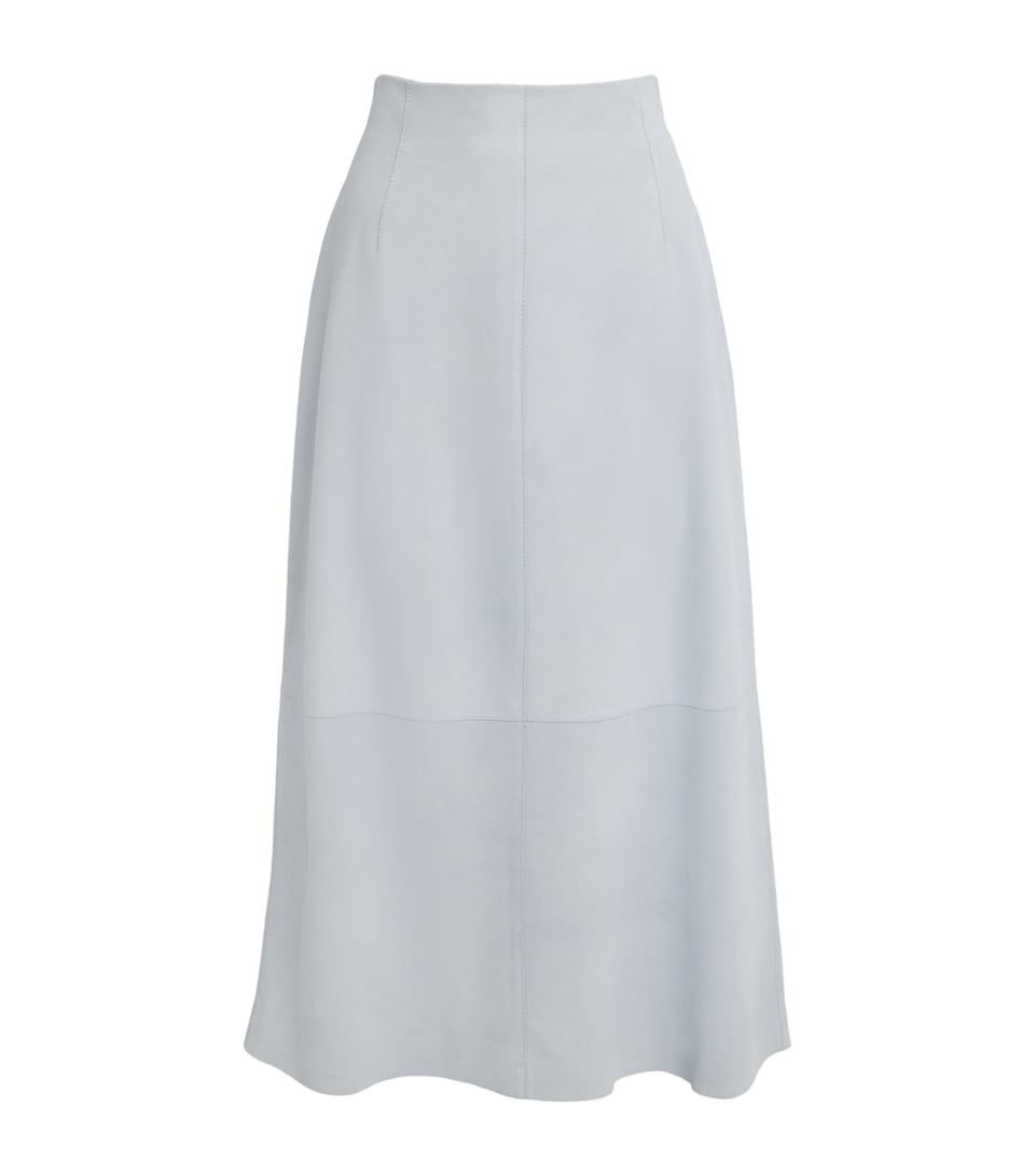 Suede A-Line Midi Skirt