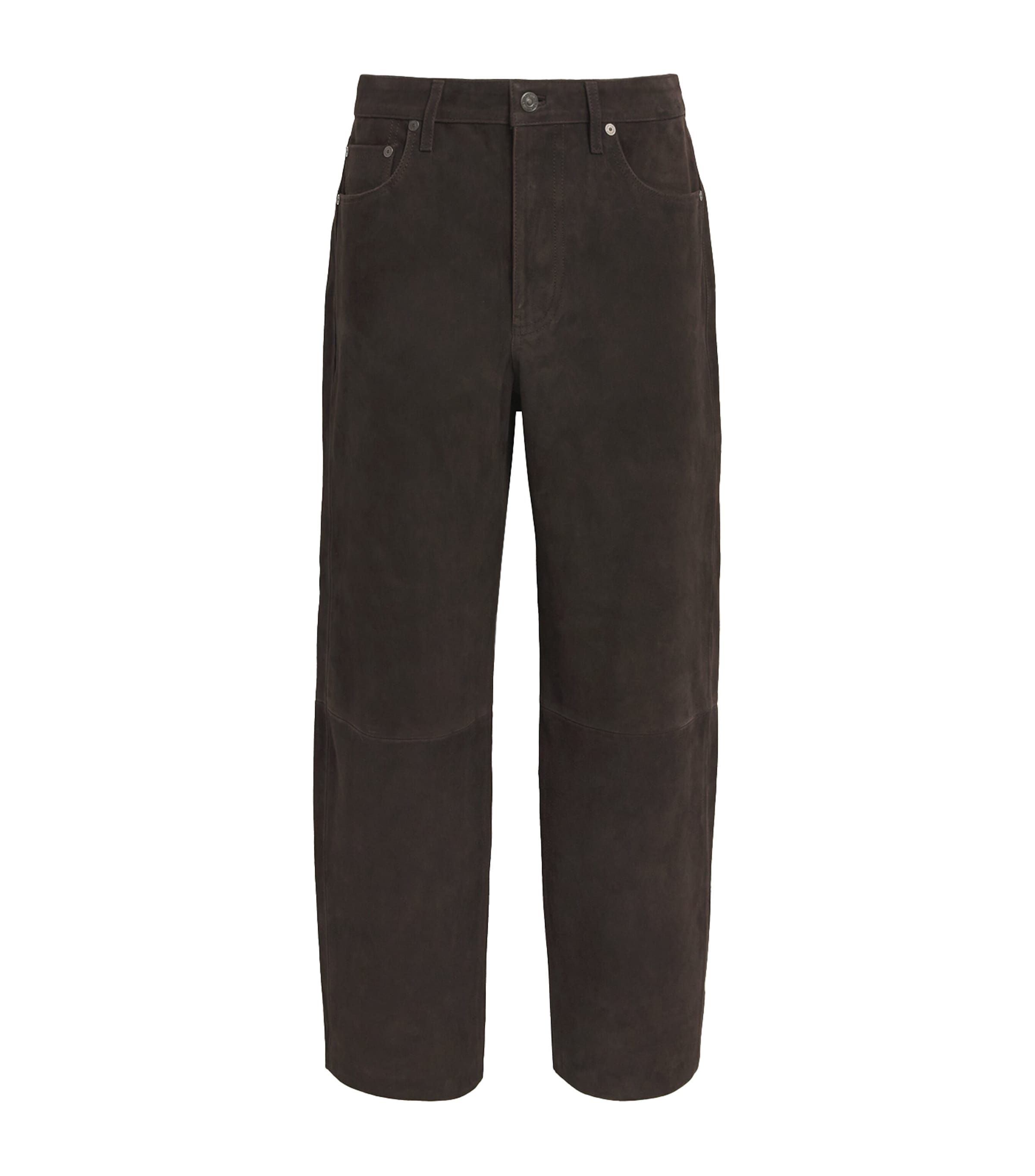 Citizens of Humanity Womens Suede Wide-Leg Miro Trousers Choco Choc Md Dk Bwn