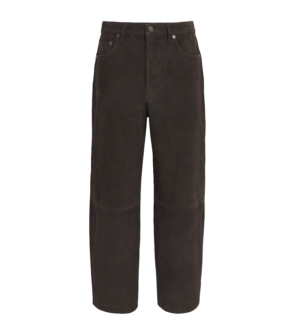 Citizens of Humanity Womens Suede Wide-Leg Miro Trousers Choco Choc Md Dk Bwn