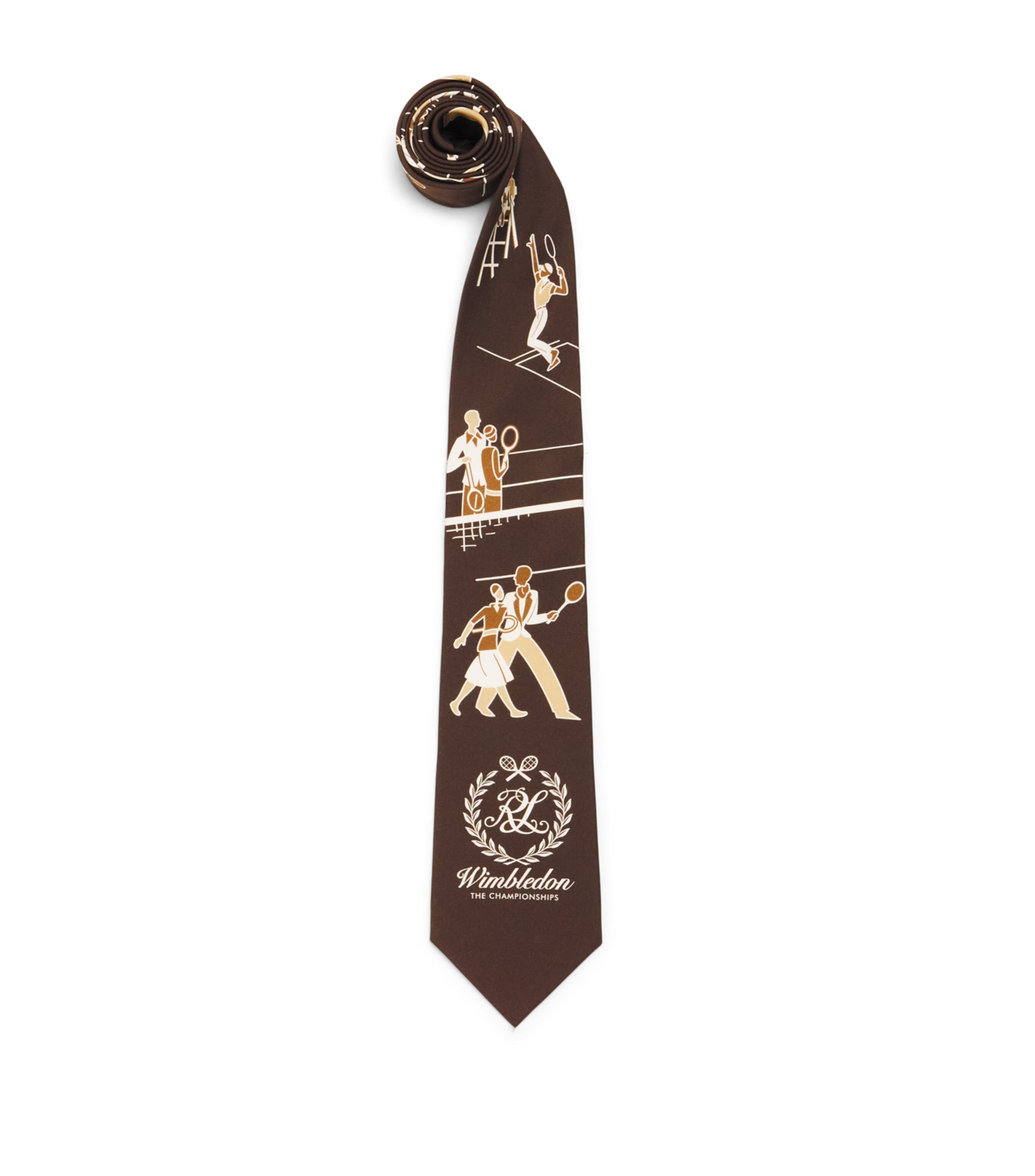 Ralph Lauren Purple Label x Wimbledon Silk Tie Soft Mocha