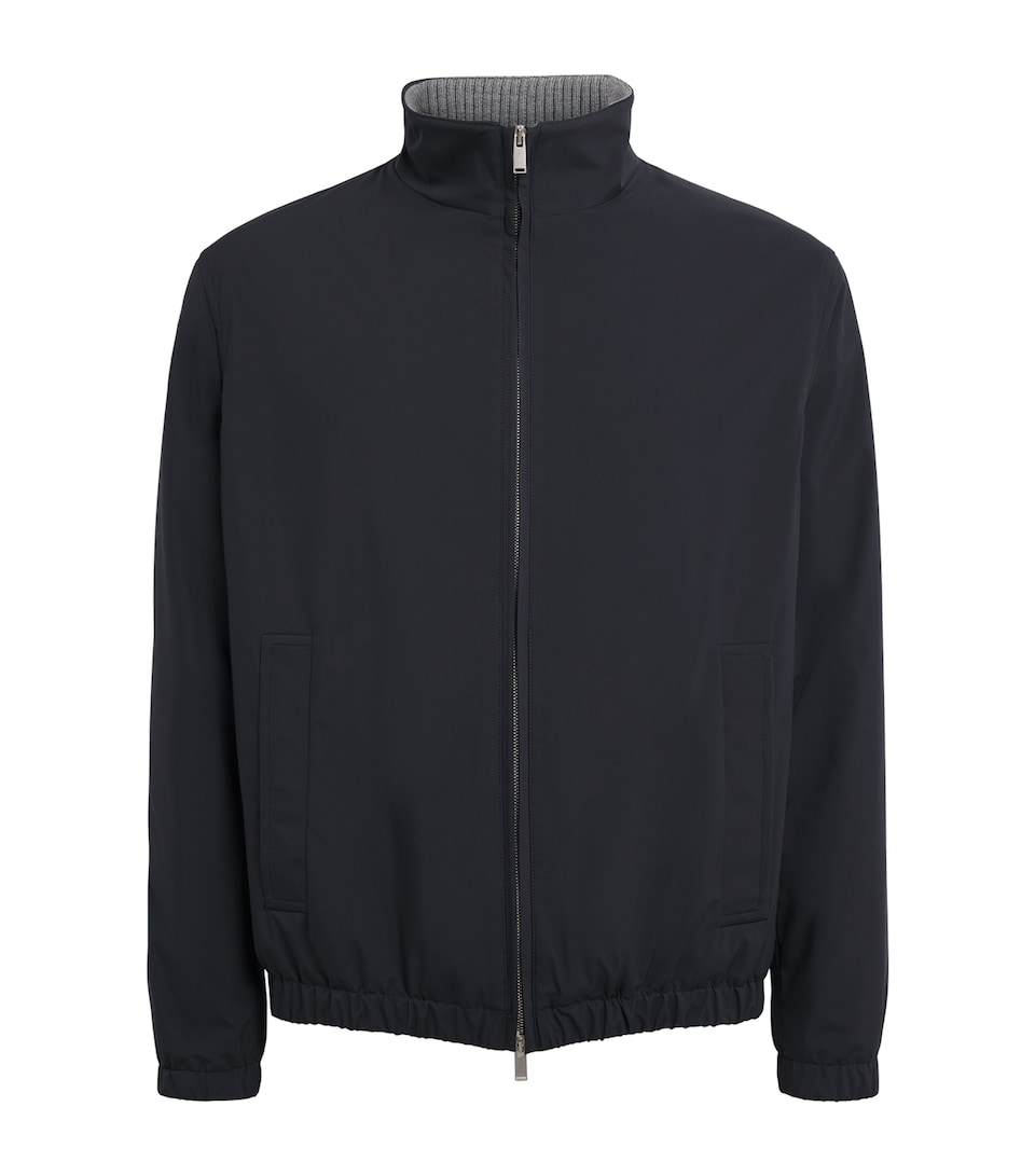 Lardini Mens Shell Bomber Jacket Navy