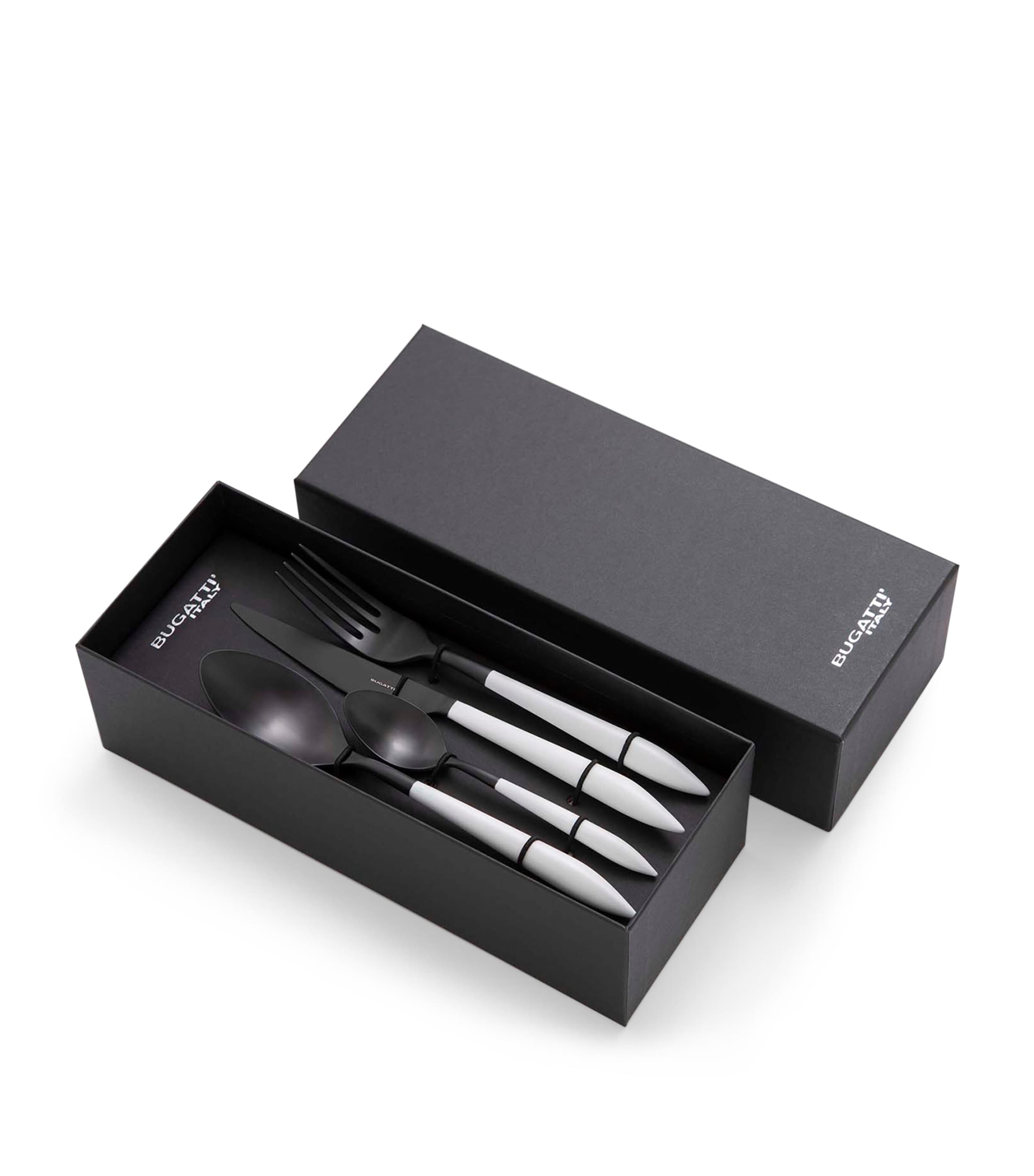 Bugatti Ares Stainless Steel 24-Piece Cutlery Set White