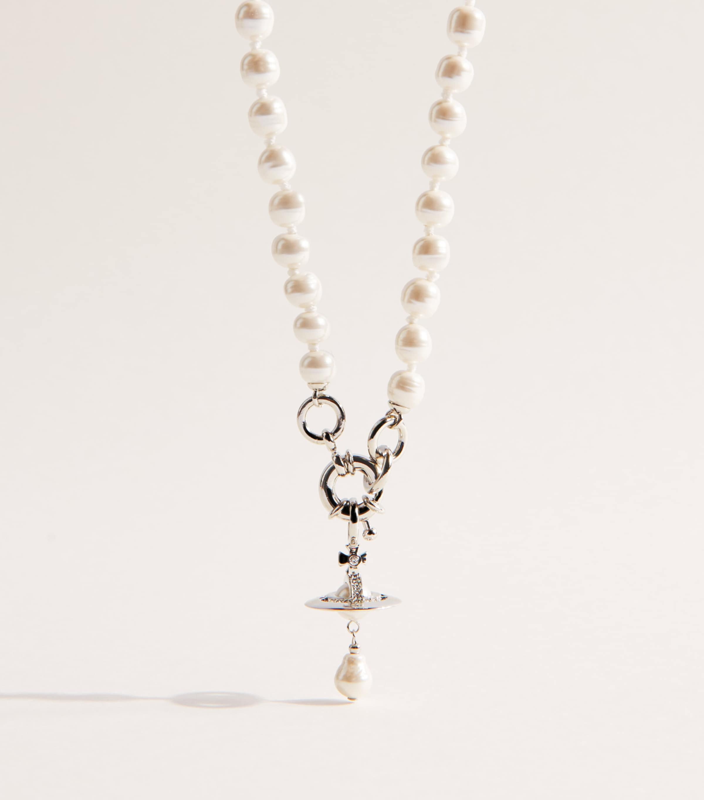 Vivienne Westwood Aleksa Pendant Necklace Pl/cr Rs Prl/cr
