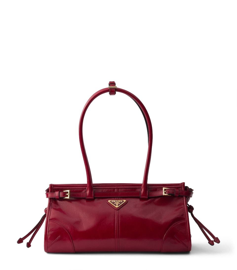 Prada Medium Leather Bonnie Shoulder Bag Red