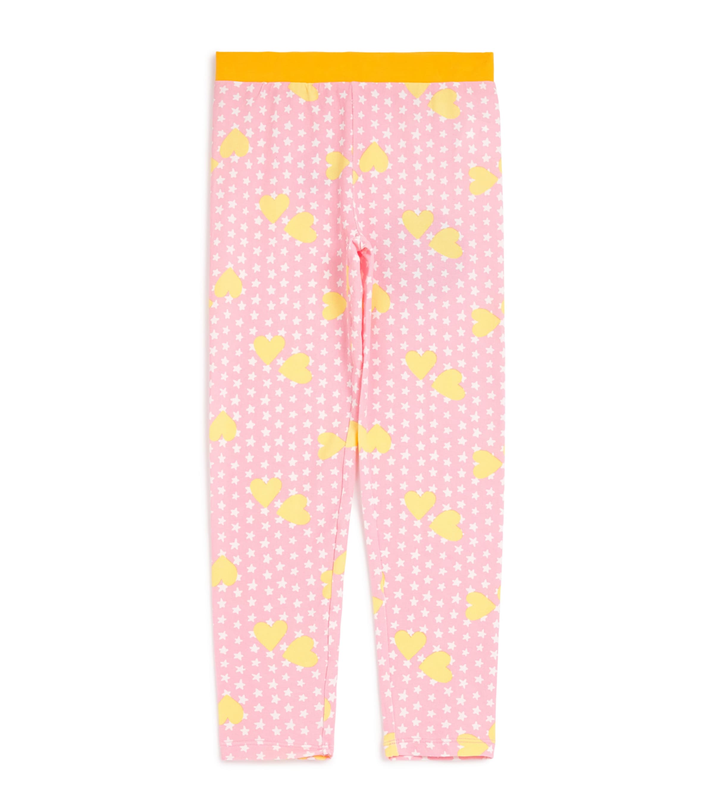 Cotton-Blend Heart Print Leggings