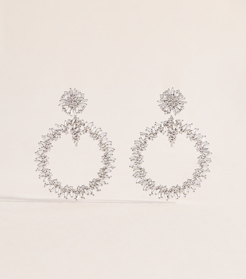 Suzanne Kalan White Gold and Diamond Classic Drop Earrings Wg/wd