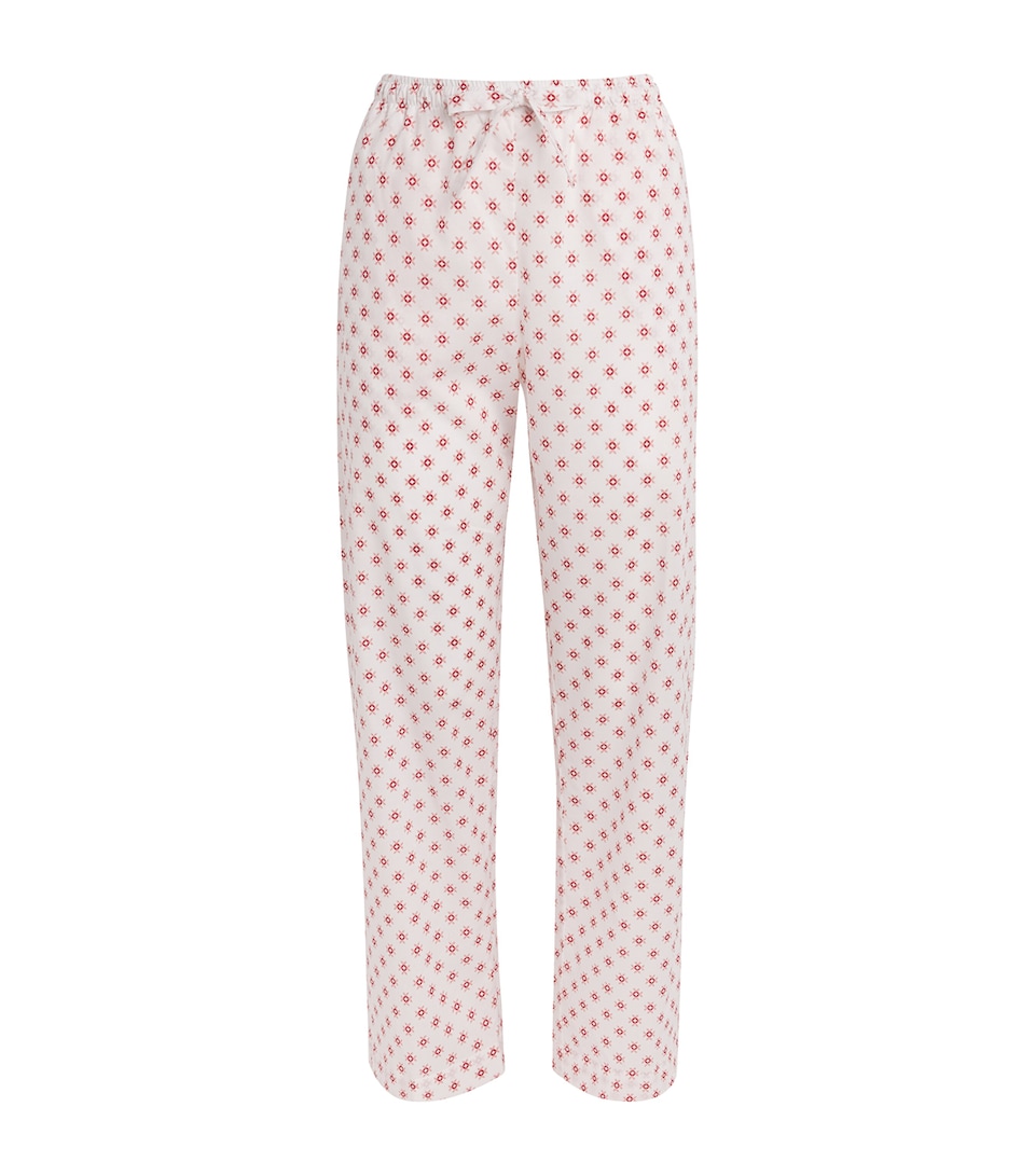 Derek Rose Womens Geometric Nelson Pyjama Bottoms White