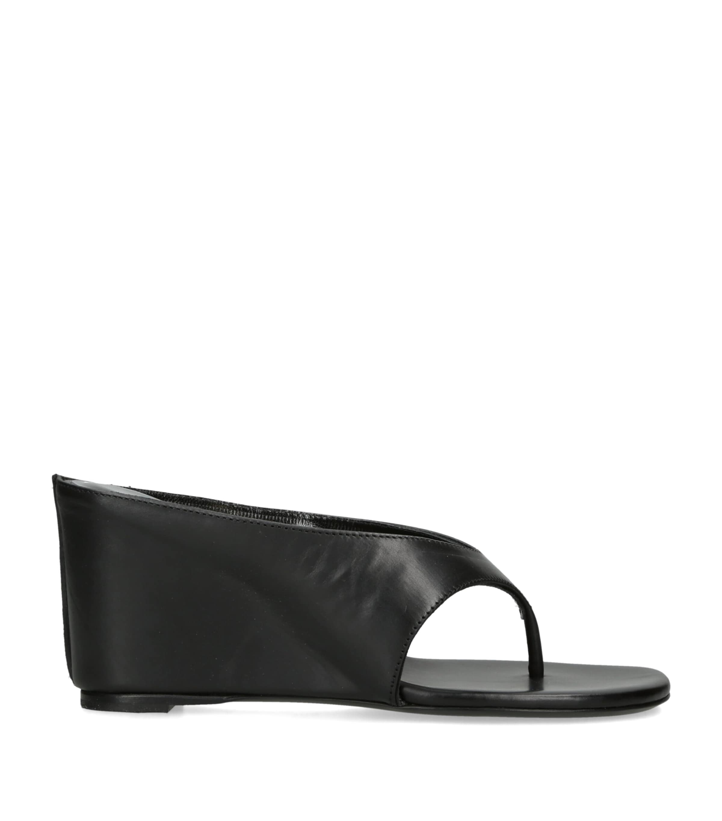 Jude Leather Yaga Wedge Sandals 85 Black