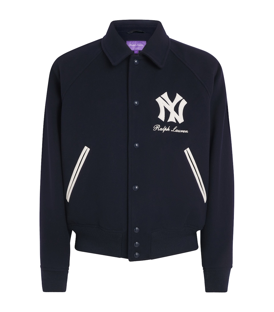Ralph Lauren Purple Label Mens Wool Lloyd Bomber Jacket Chairman Navy